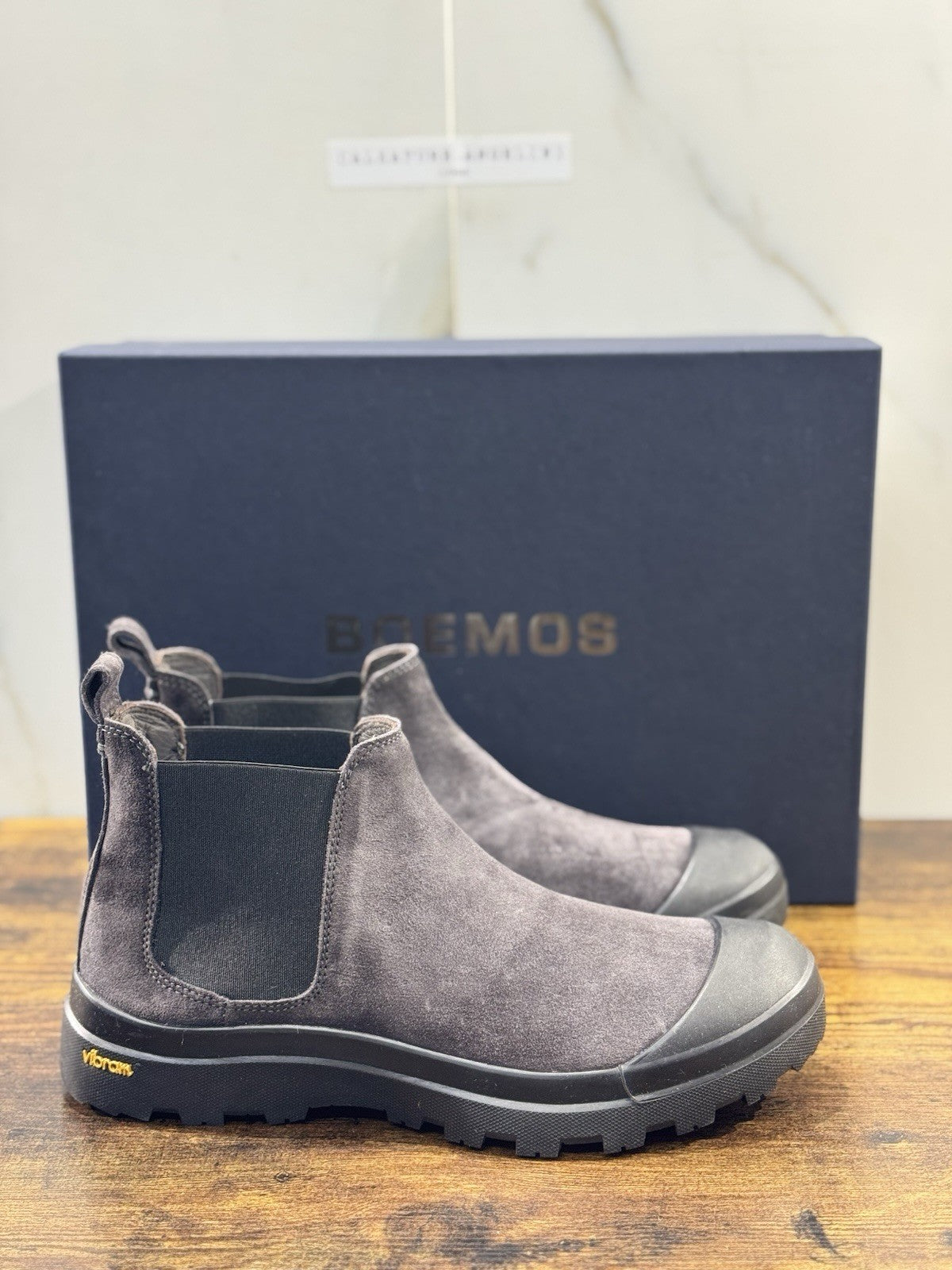 Boemos Chelsea Boot Uomo Suede Grey Fondo Vibrma 39
