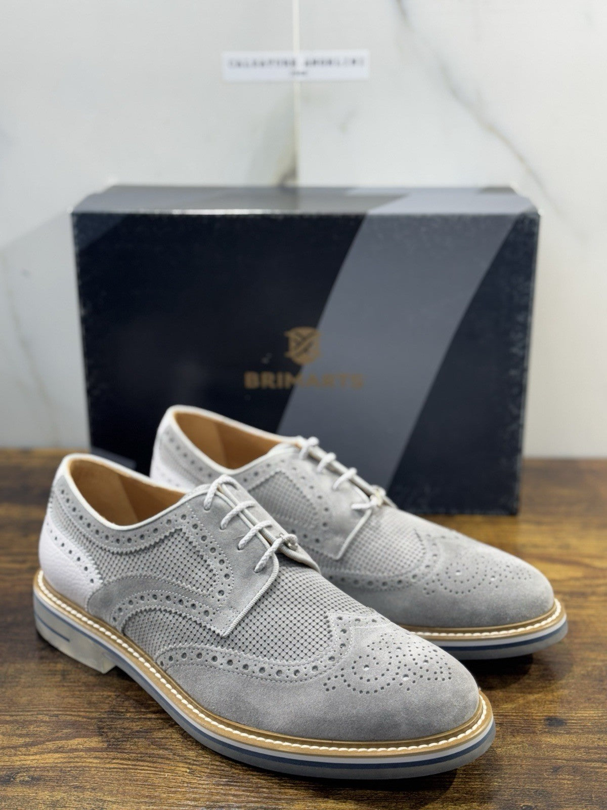 Brimarts Stringata  Uomo Suede Grey  Casual Men Shoe 45