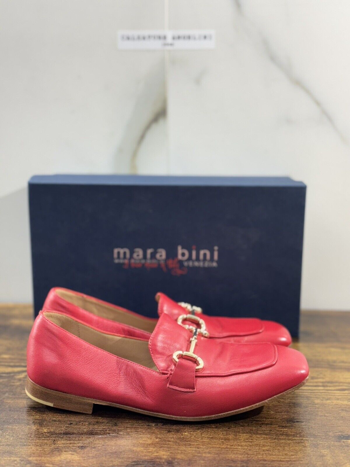 Mara Bini Mocassino  Donna Pelle Rosso Handmade Sacchetto 37