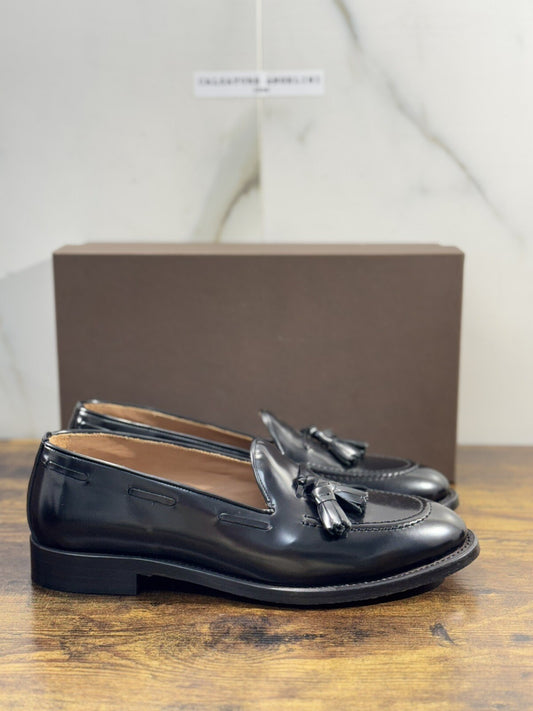 Brugnoli Mocassino Uomo  Nappine Pelle  Nera Lavorazione  Blake Made In Italy 42