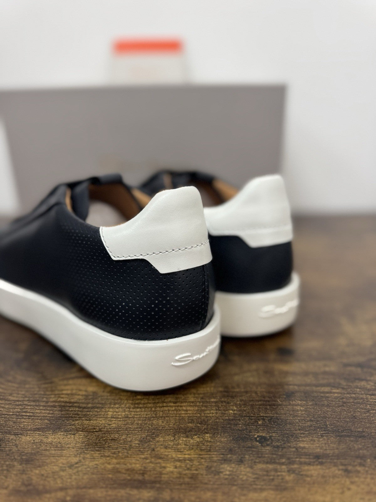 Santoni Sneaker Pelle Blu  Luxury Scarpa Santoni Uomo 42.5