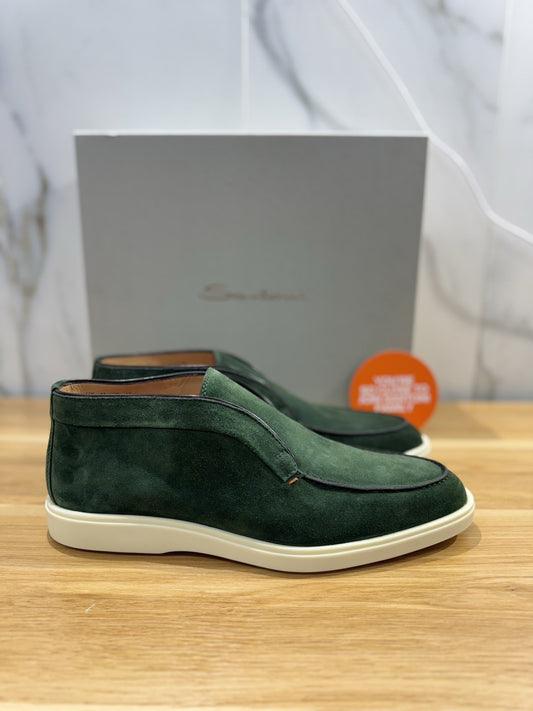 Santoni Polacchino  Summer Walk Suede Verdone Luxury Santoni Scarpe Uomo 40.5