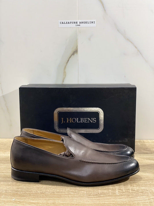 J.Holbens Mocassino Uomo  Pelle Ebano Casual Men Shoes Made In Italy 43