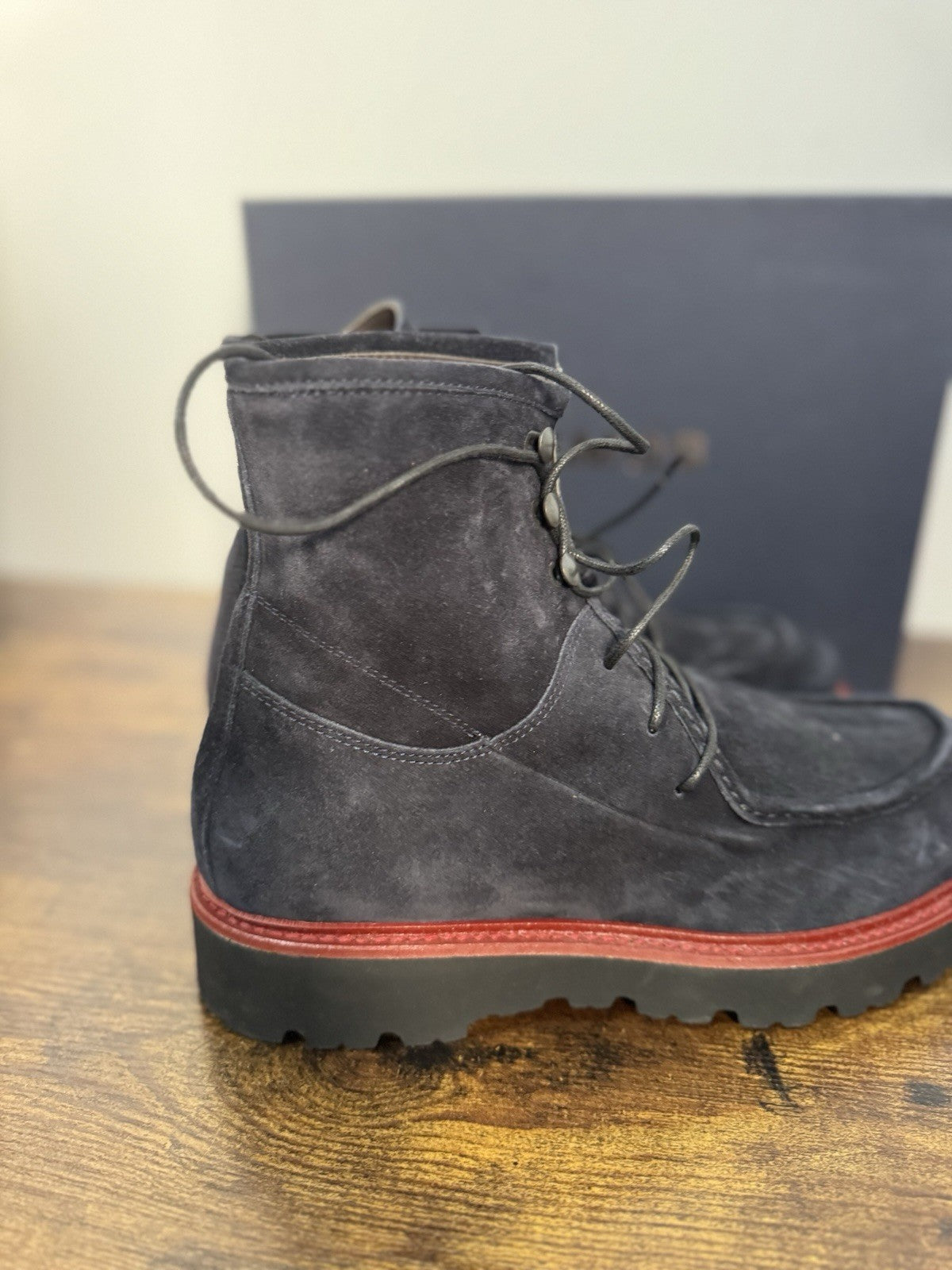 Boemos Stivaletto Suede Blu  100% Made In Italy Casual Boot Uomo 41