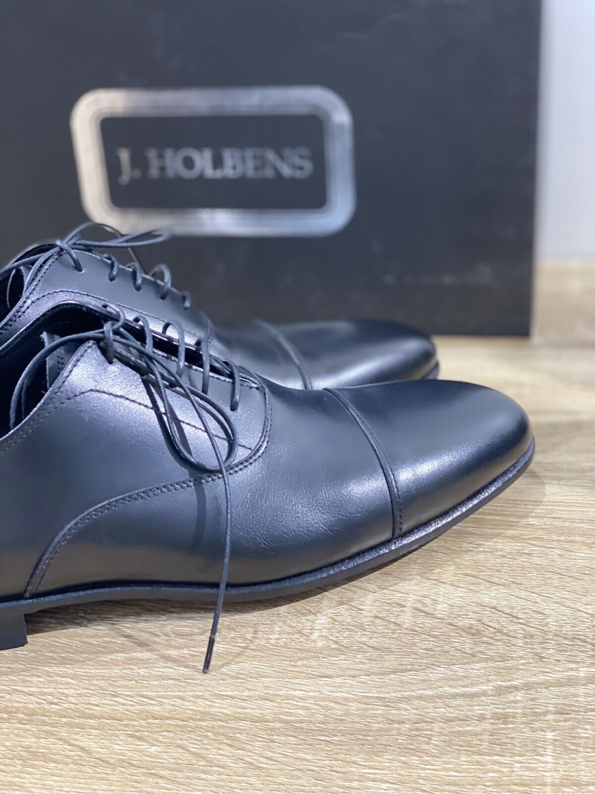 J.Holbens Oxford Uomo  Pelle Nera Business Men Shoes Made In Italy Luxury 40