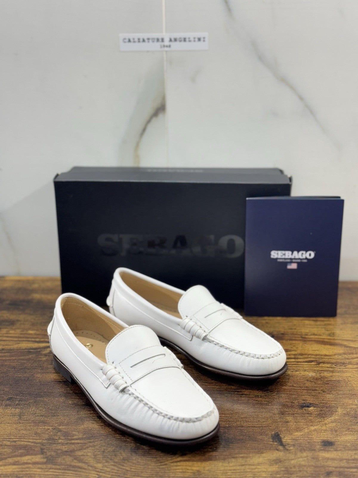 Sebago Mocassino Danielle Pelle Bianco Fondo Cuoio Icon Sebago Loafer Donna 37.5