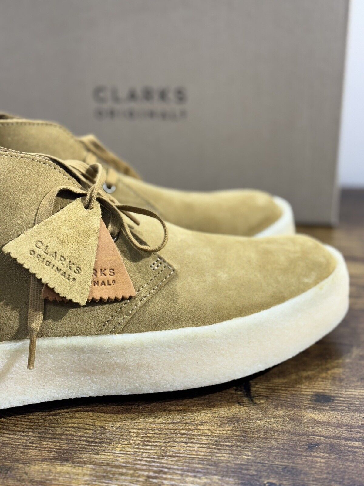 Clarks Desert  Cup  Boot  Scarpa Uomo Suede   Miele   Icon Clarks Men Shoes 42