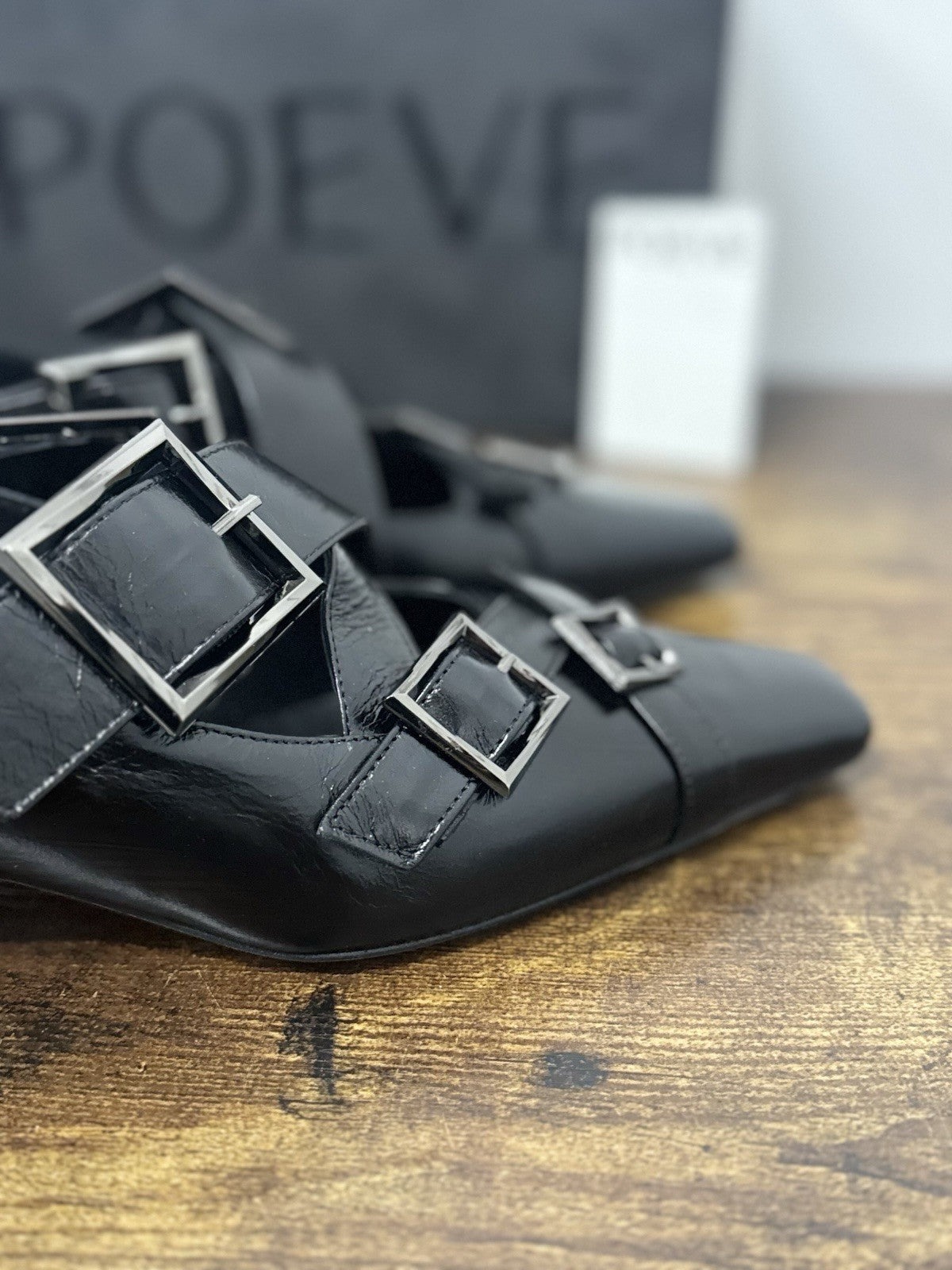 Poeve Mocassino Con Tacco  Pelle Nero Causal Donna 39