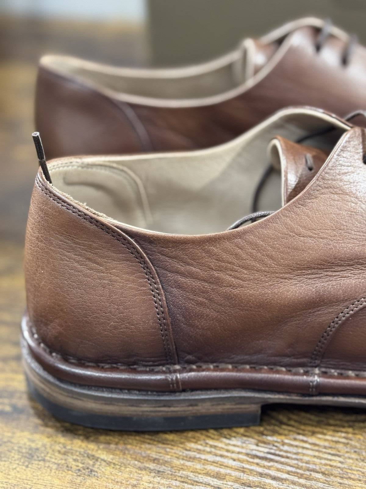 Pantanetti Derby   Pelle Mandorla   Fondo Cuoio Handmade In Italy Uomo 44