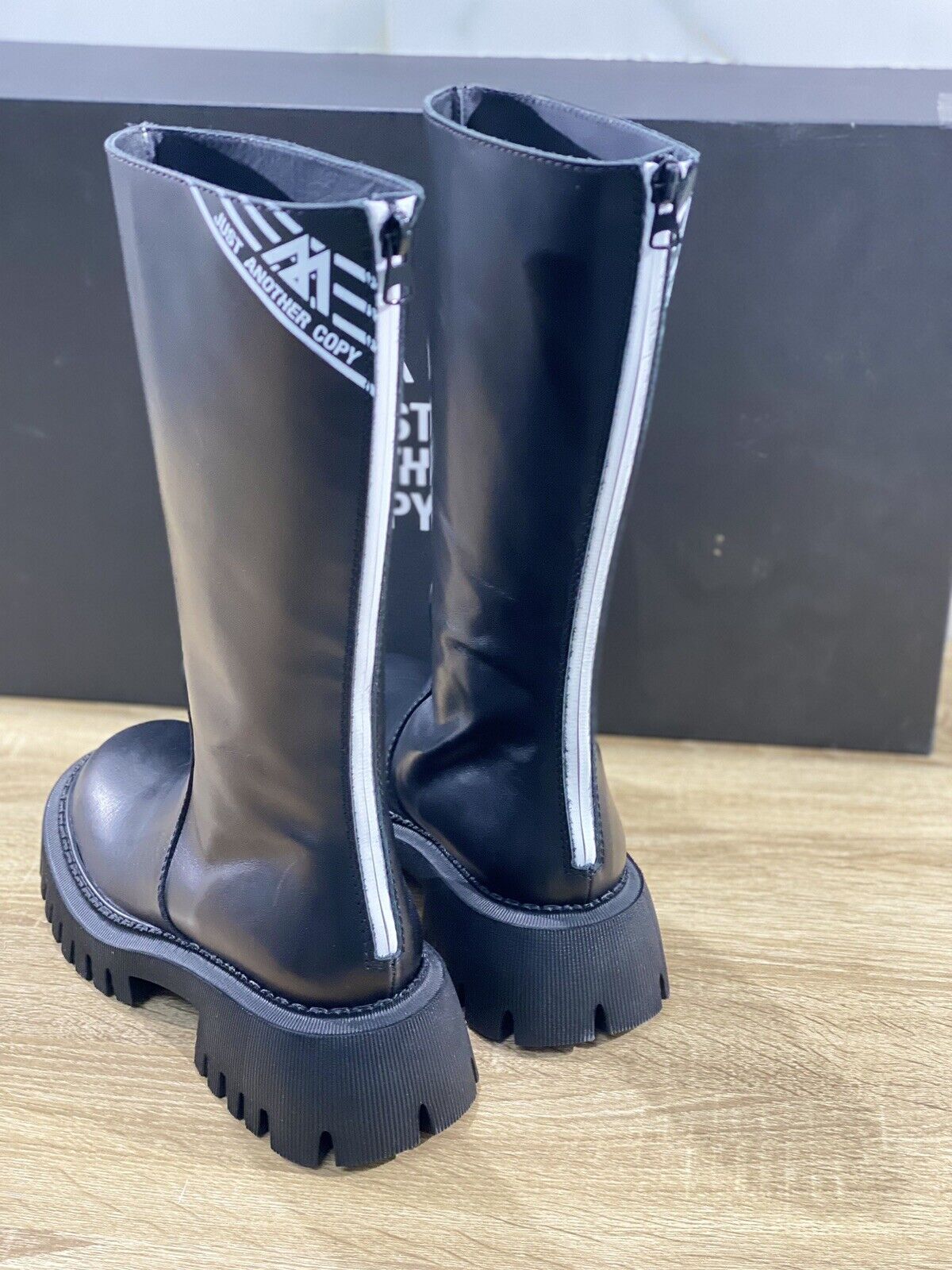 Just Another copy axel boot Donna pelle nera combat 40