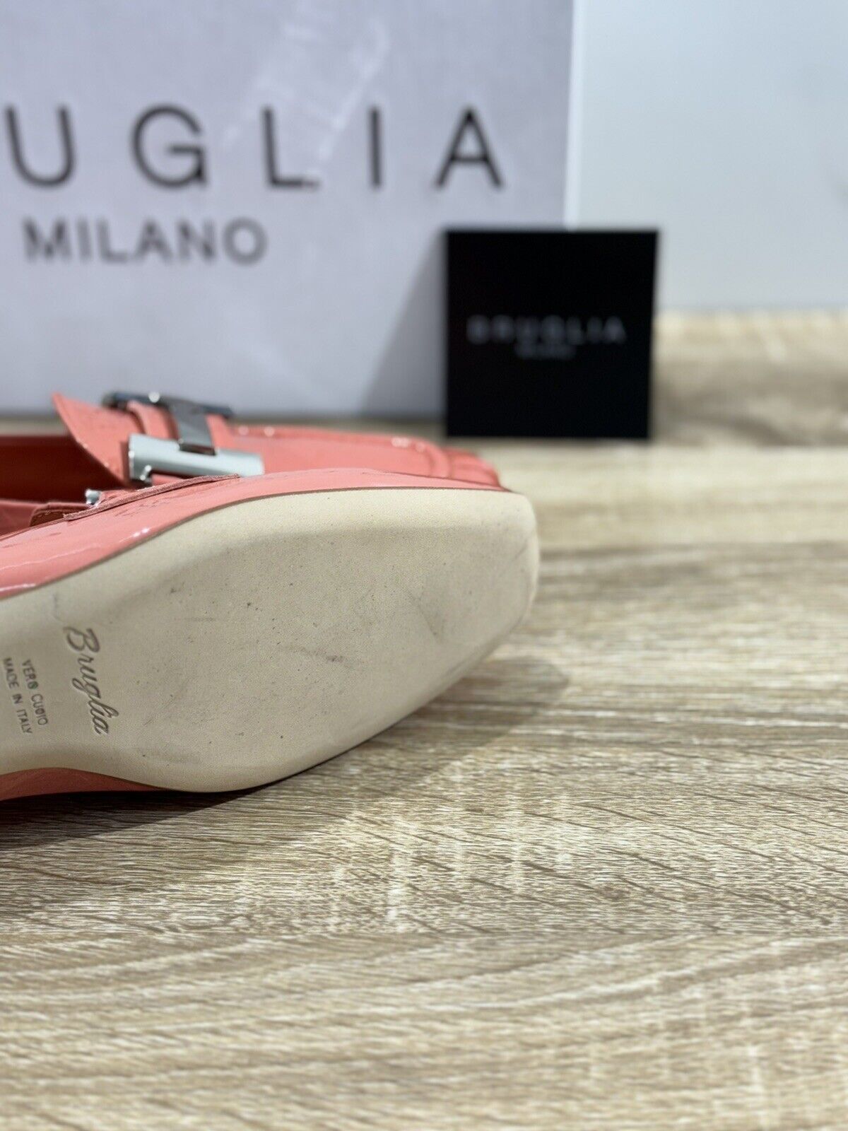 Bruglia Milano Mocassino Donna Corallo Luxury Casual Loafer Handmade 37