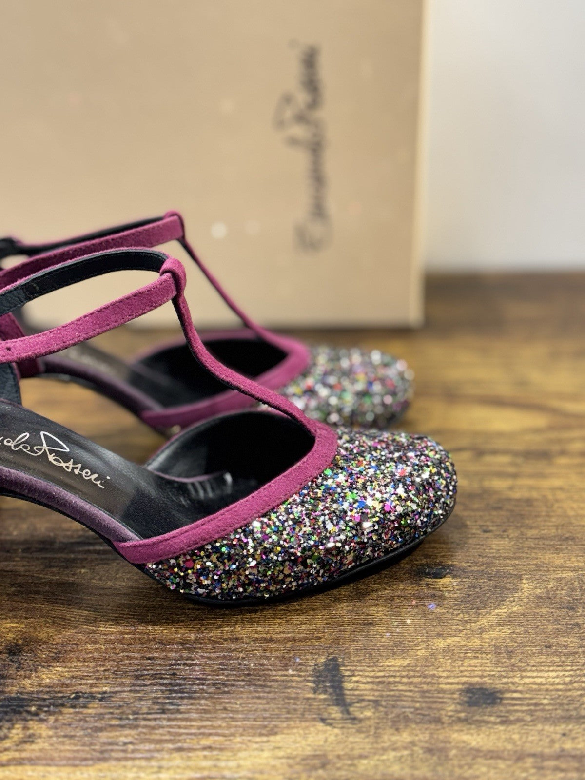 Emanuela Passeri Mary Jane Suede Glitter  Casual Scarpa Donna 36