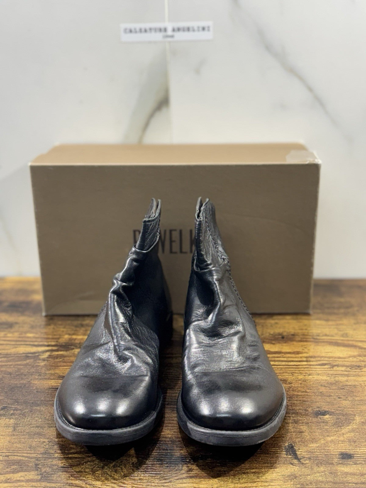 Pawelk’s Chelsea Boot Uomo Pelle Nera Hand  Made In Italy 40