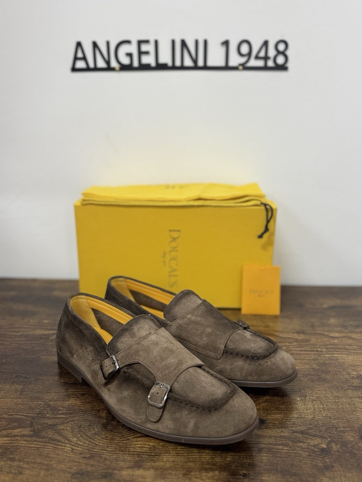 Doucal’s  Mocassino Doppia Fibbia Suede Brown Flexible  Casual Scarpa Uomo 43.5