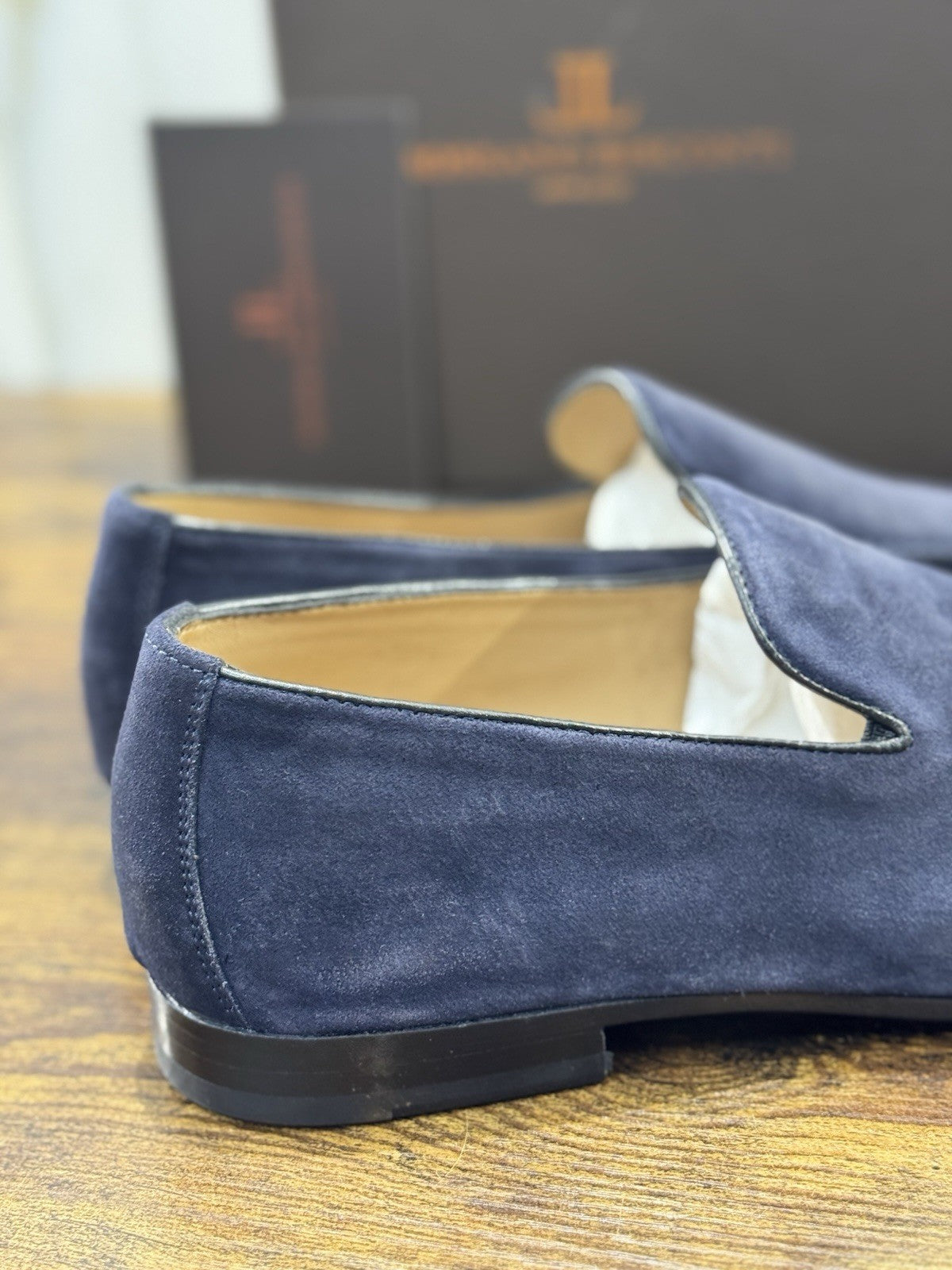 Rossano Bisconti Mocasisno  Uomo  Suede Blu    Fully Made In Italy 41