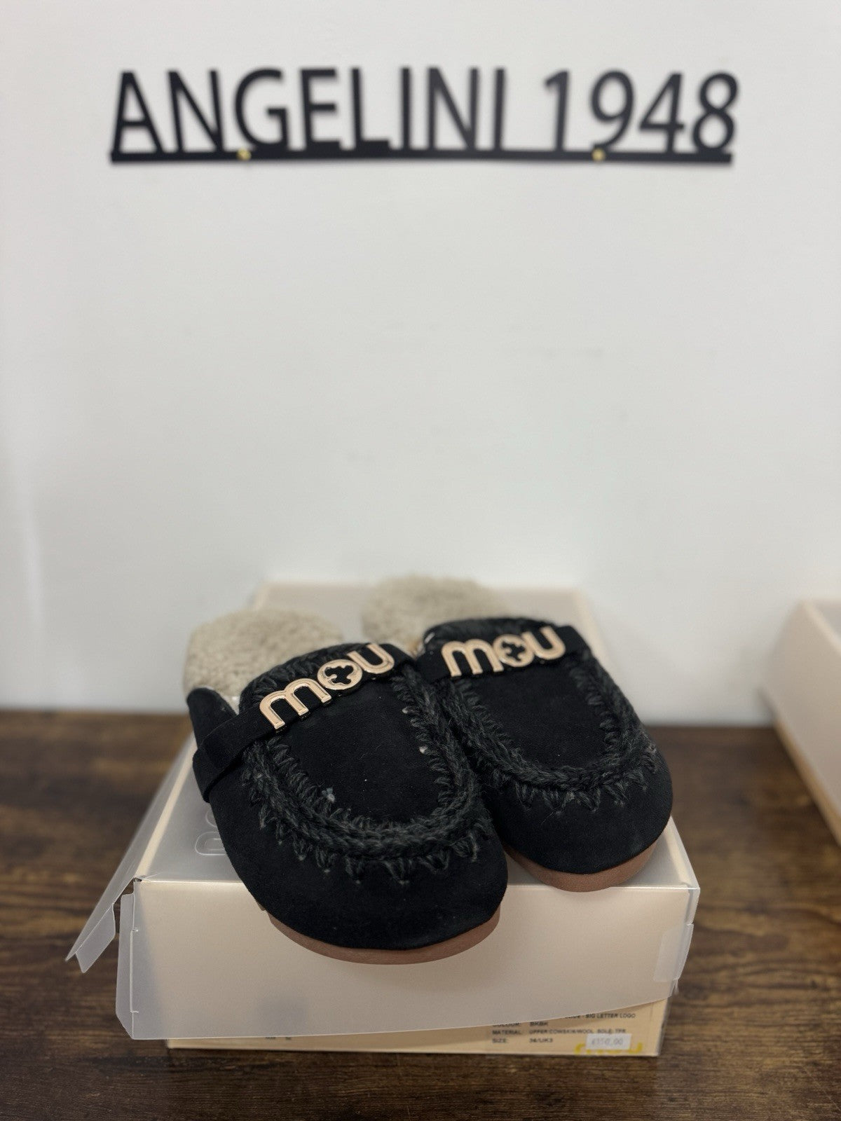 Mou Bio Slide Suede Nero  Casual Sabot Mou Donna 36