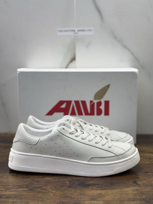 Ambi Sneakers Pelle Bianca Causal Top Quality Leather Soft  Scarpa Uomo 42