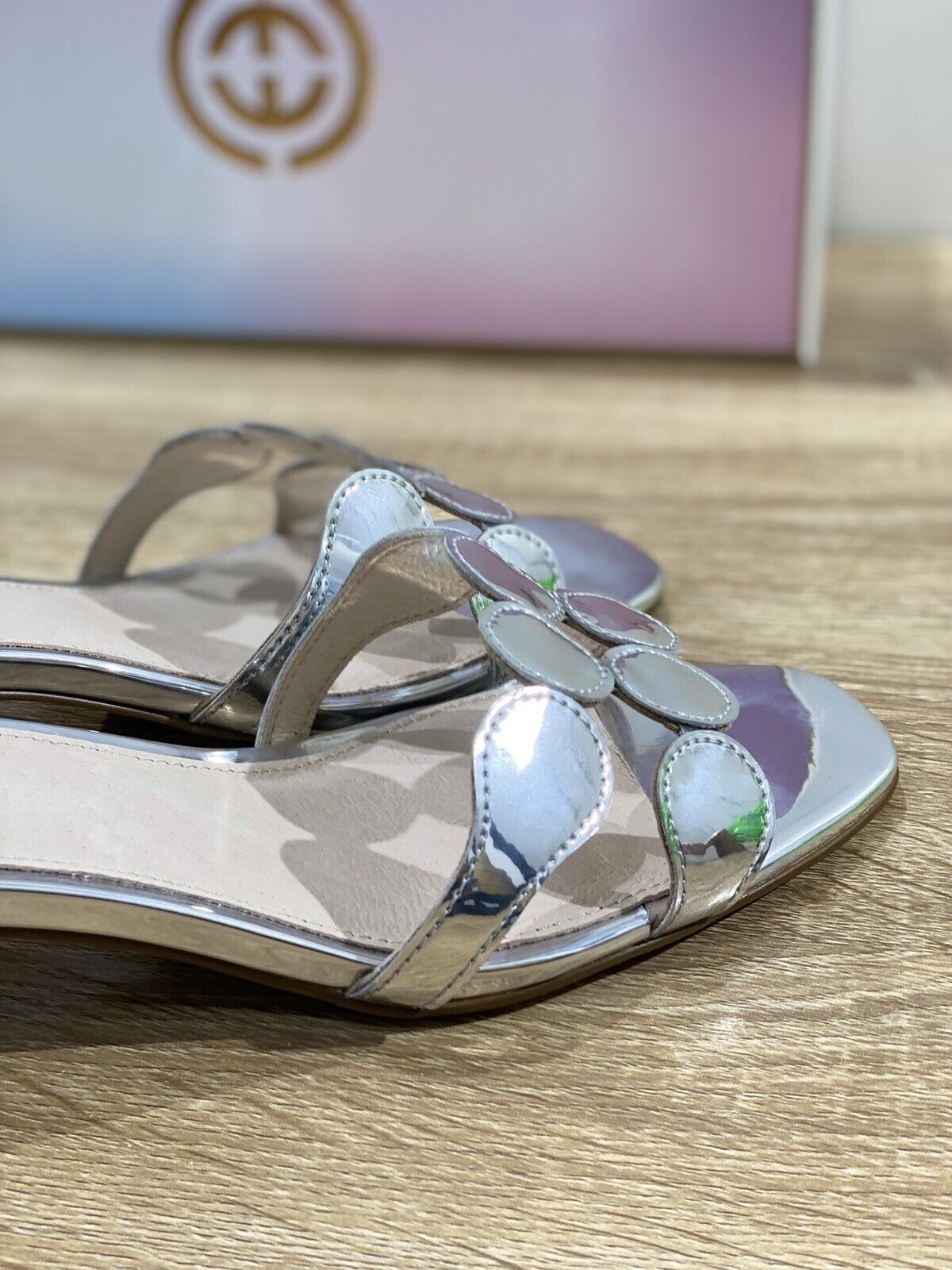 Cecelia New York Sandalo Donna Pelle Silver Casual Luxury Woman Sandal 38.5