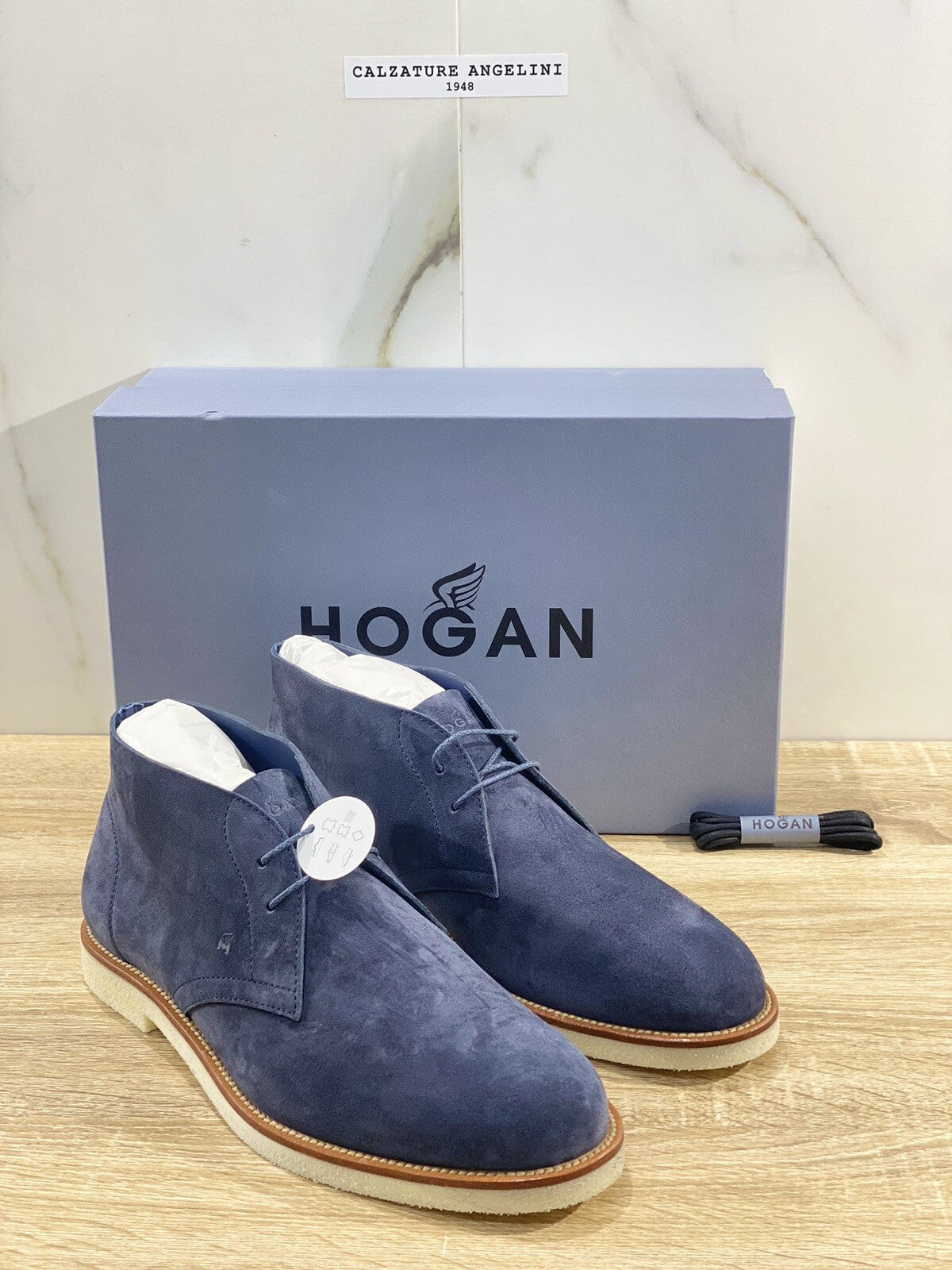 Hogan Polacchino uomo business casual suede Blu hogan men shoe 40.5