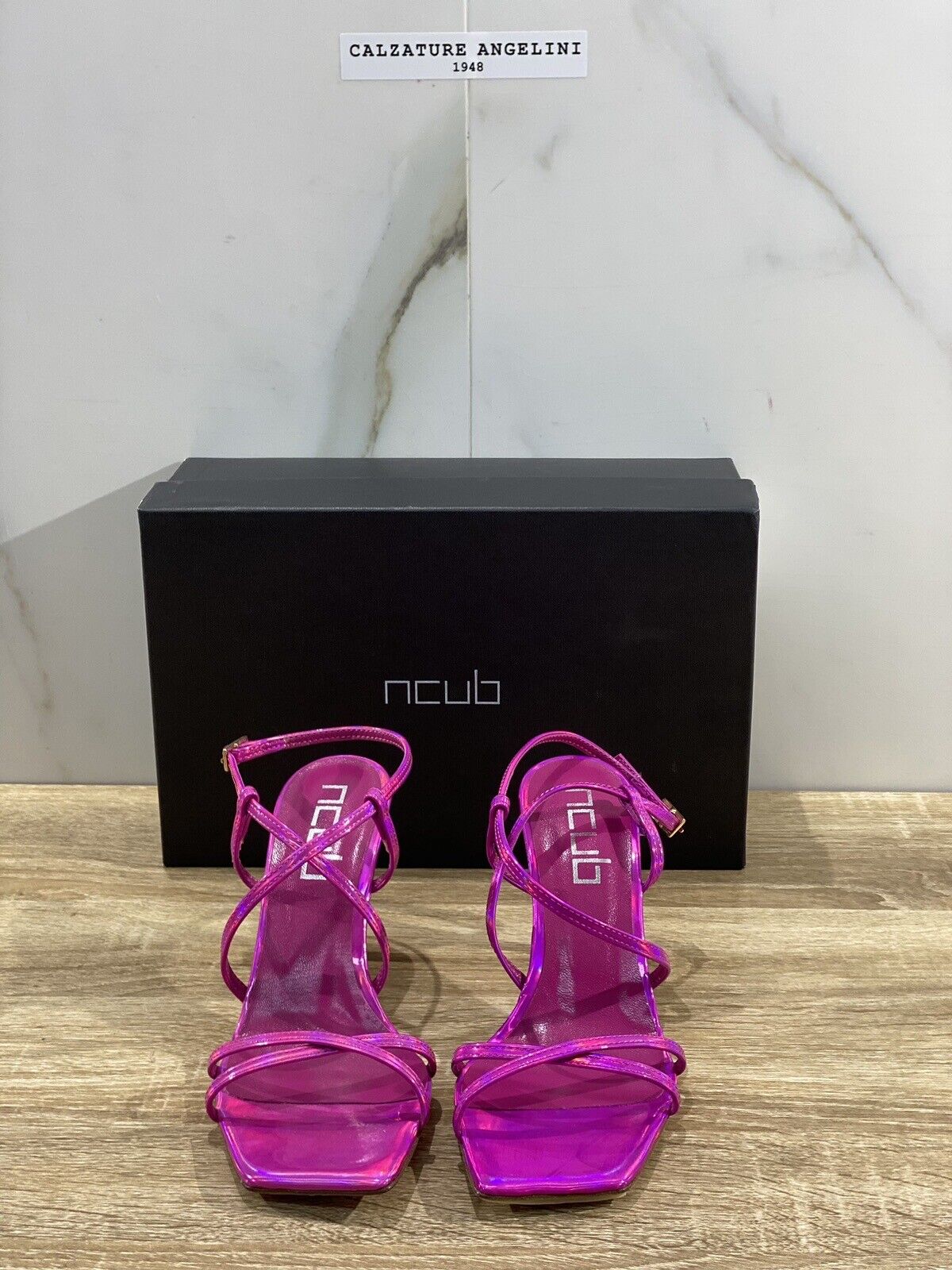 NCUB Sandalo Donna Modello Mony Pelle Fuxia Luxury Woman Sandal 37