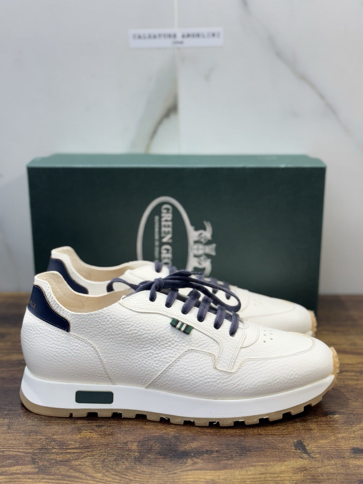 Green George Sneaker Pelle Bianca Uomo Ultra Flexible 44