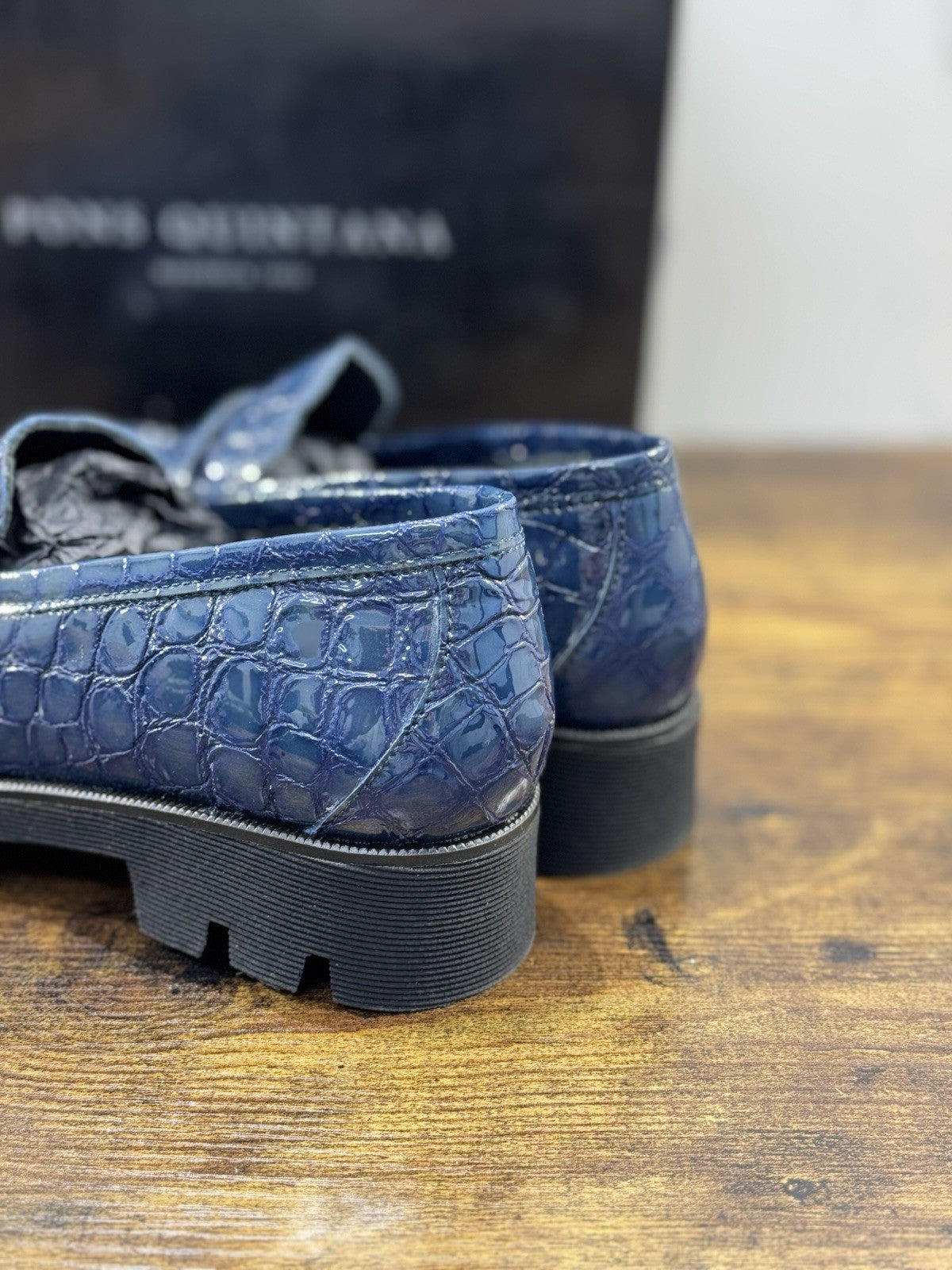 Pons Quintana Mocassino Donna Pelle Blu Extra Light Casual Loafer 38