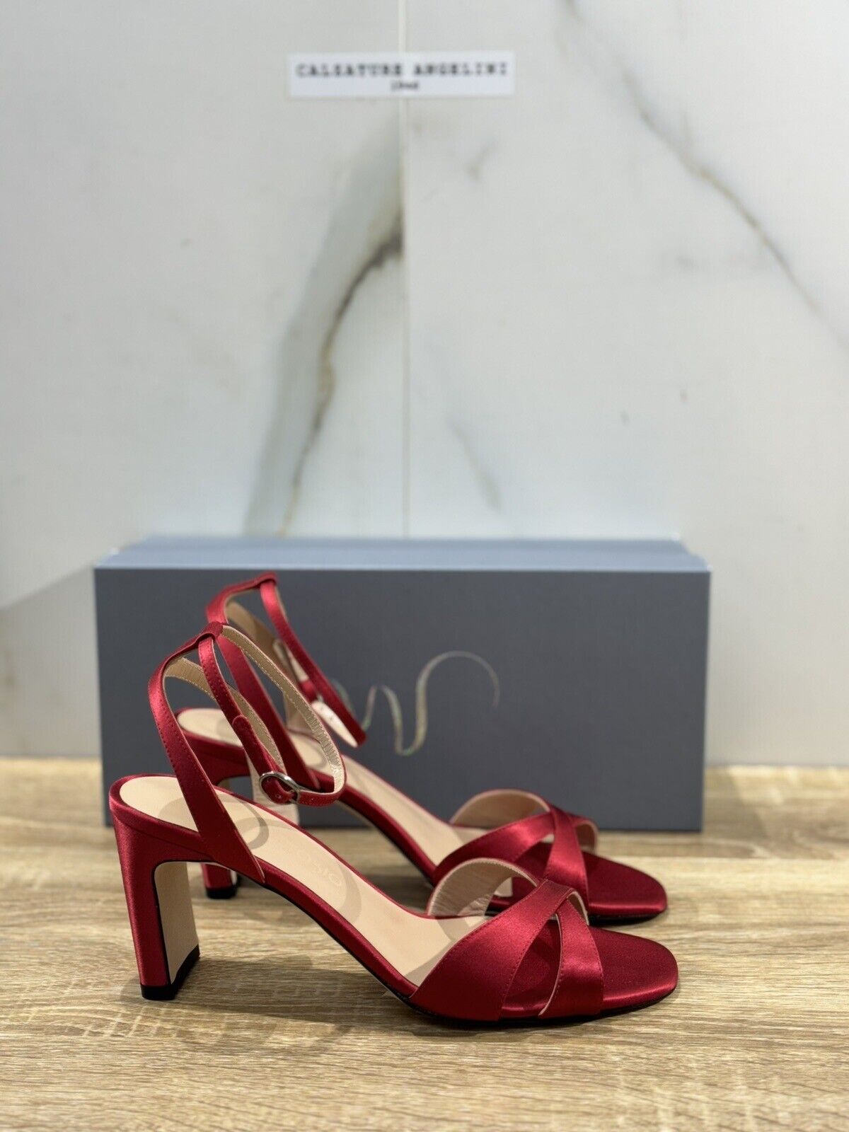 Mia Moltrasio Sandalo Donna In Raso Rosso   Luxury Handmade Sandal 40