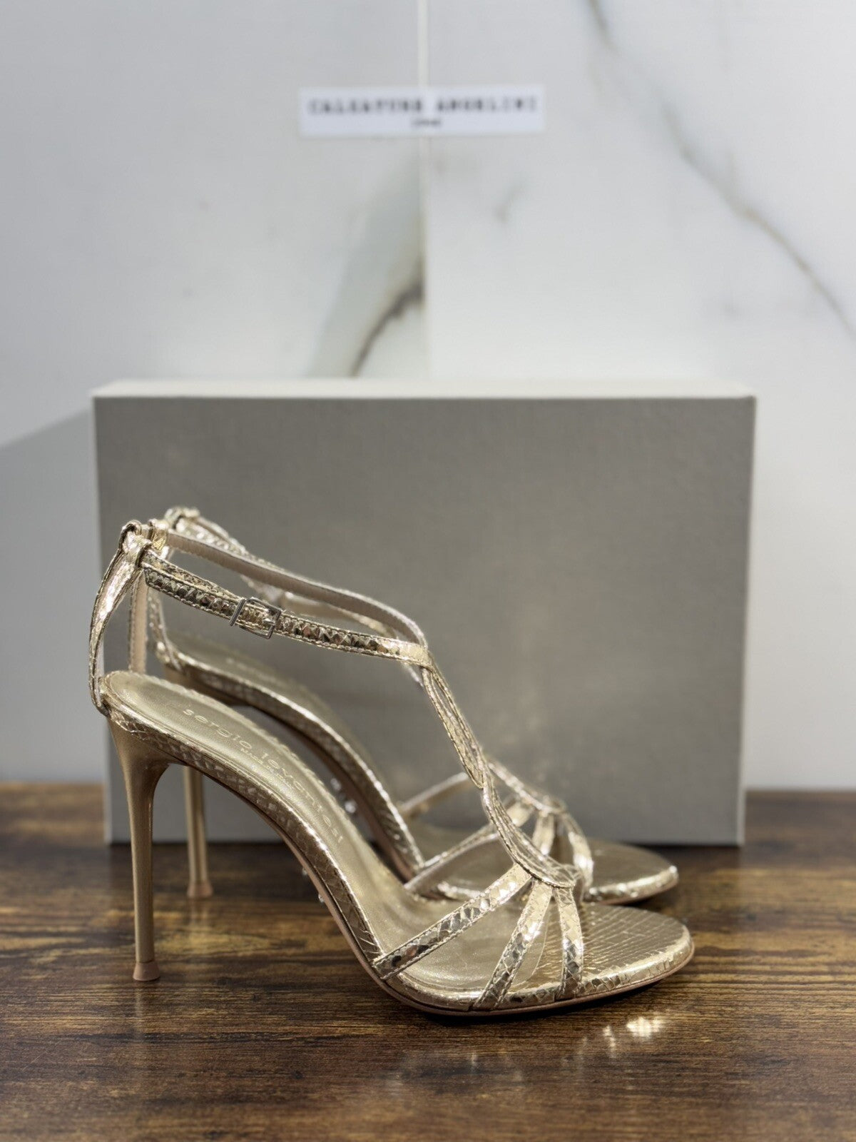 Sergio Levantesi Sandalo  Donna Raissa   Pelle Platin     Luxury Woman Sandal 38