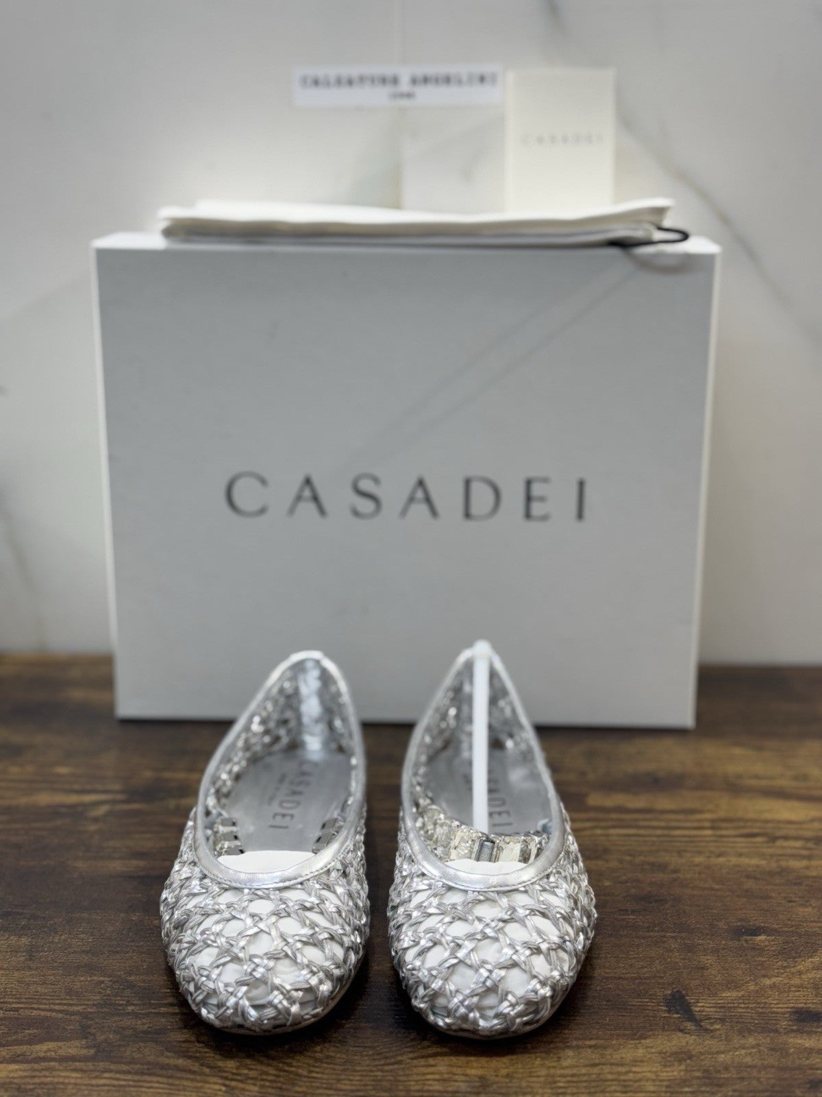 Casadei Ballerina Versilia Argento  Luxury Casadei Scarpe Donna 38