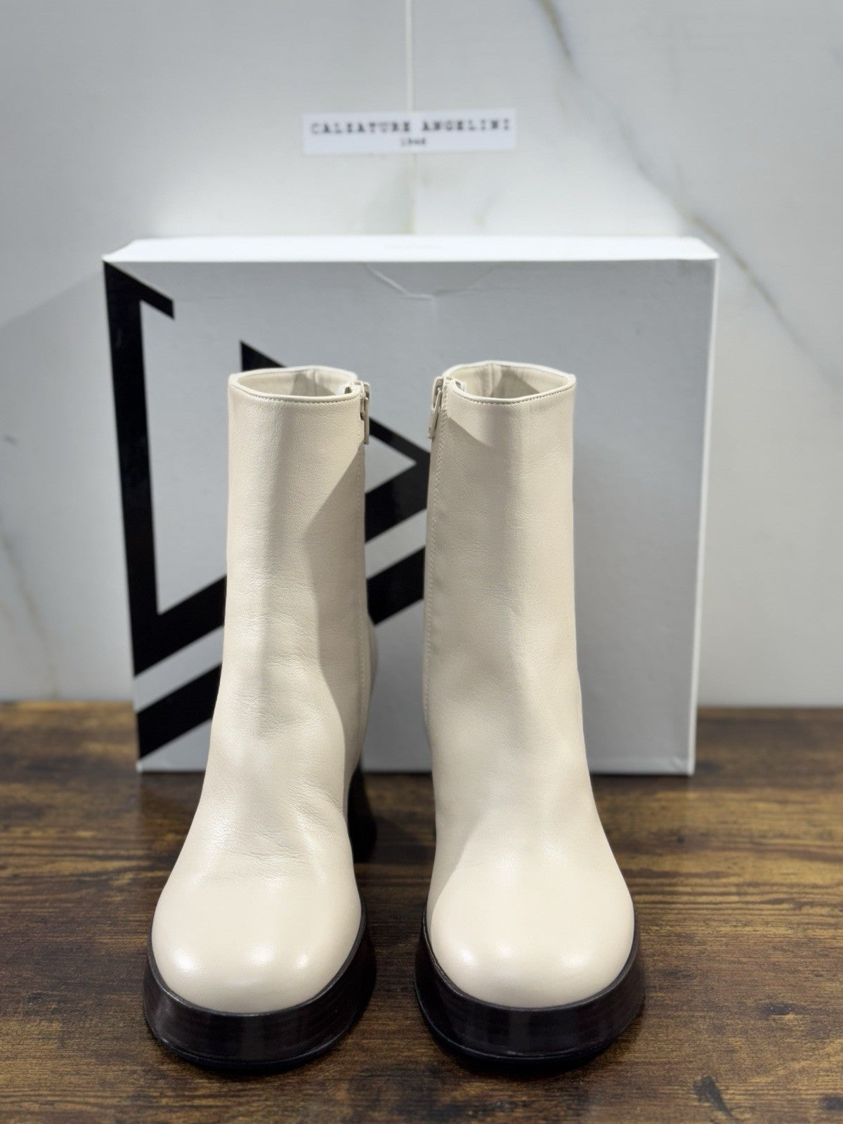 Giampaolo Viozzi Stivaletto Donna Pelle Tapioca    Con Tacco Made In Italy 37