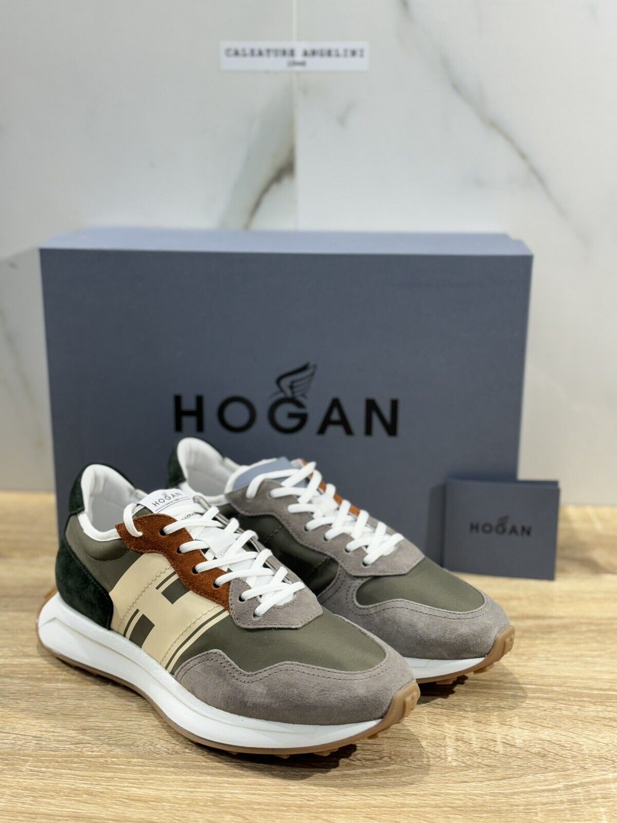 Hogan H601 uomo sneaker Pelle Verdone memory foam Luxury Hogan Men Shoes 40.5