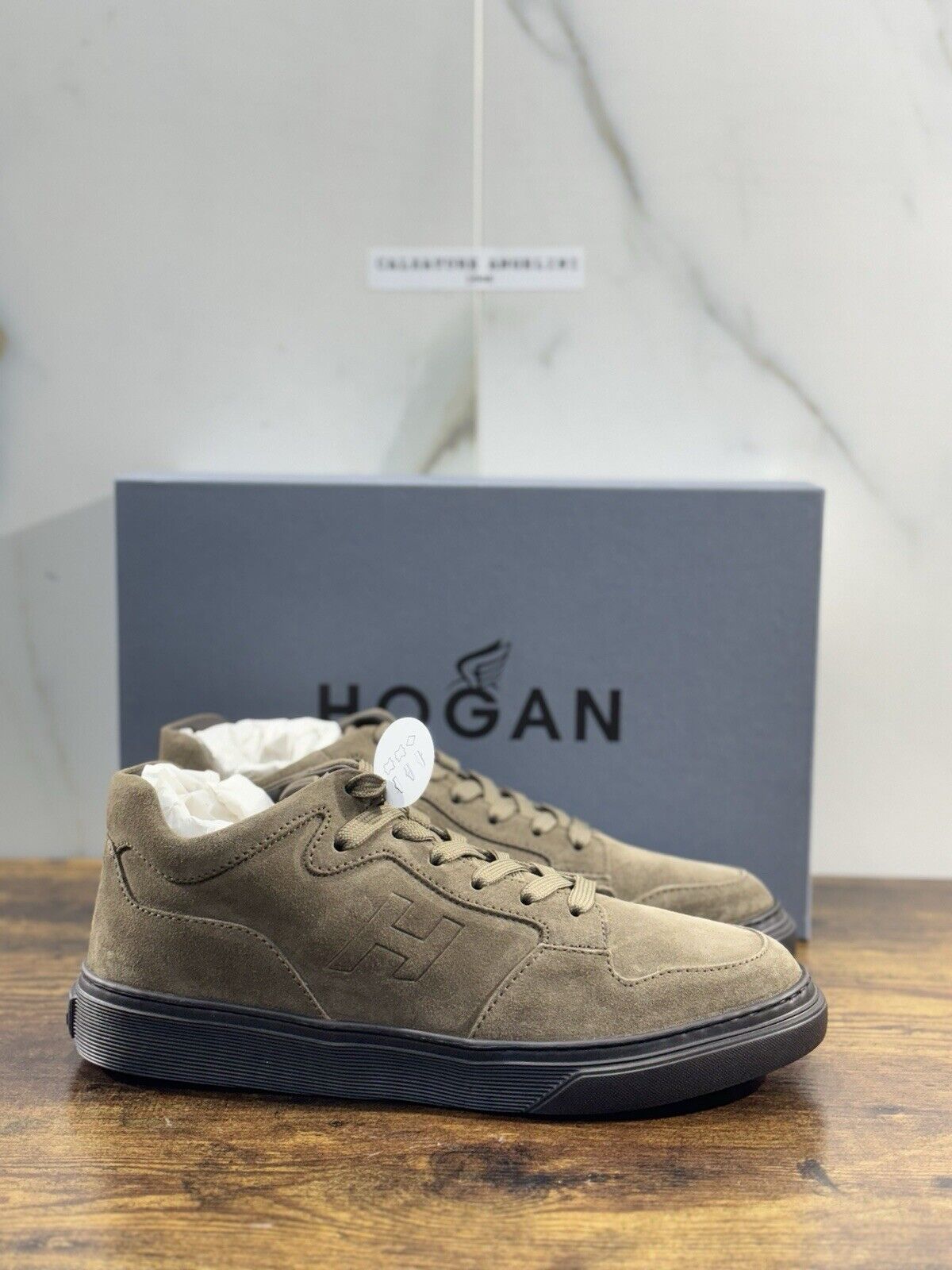 Hogan H365 Sneaker Uomo Suede Fango Casual Hogan Men Shoes 42