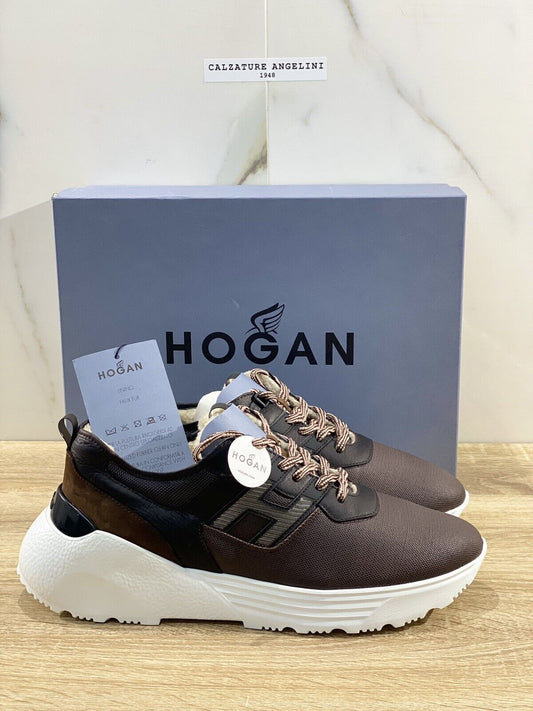 Hogan Active one uomo sneaker pelle Marrone Fur luxury hogan men sneaker 44