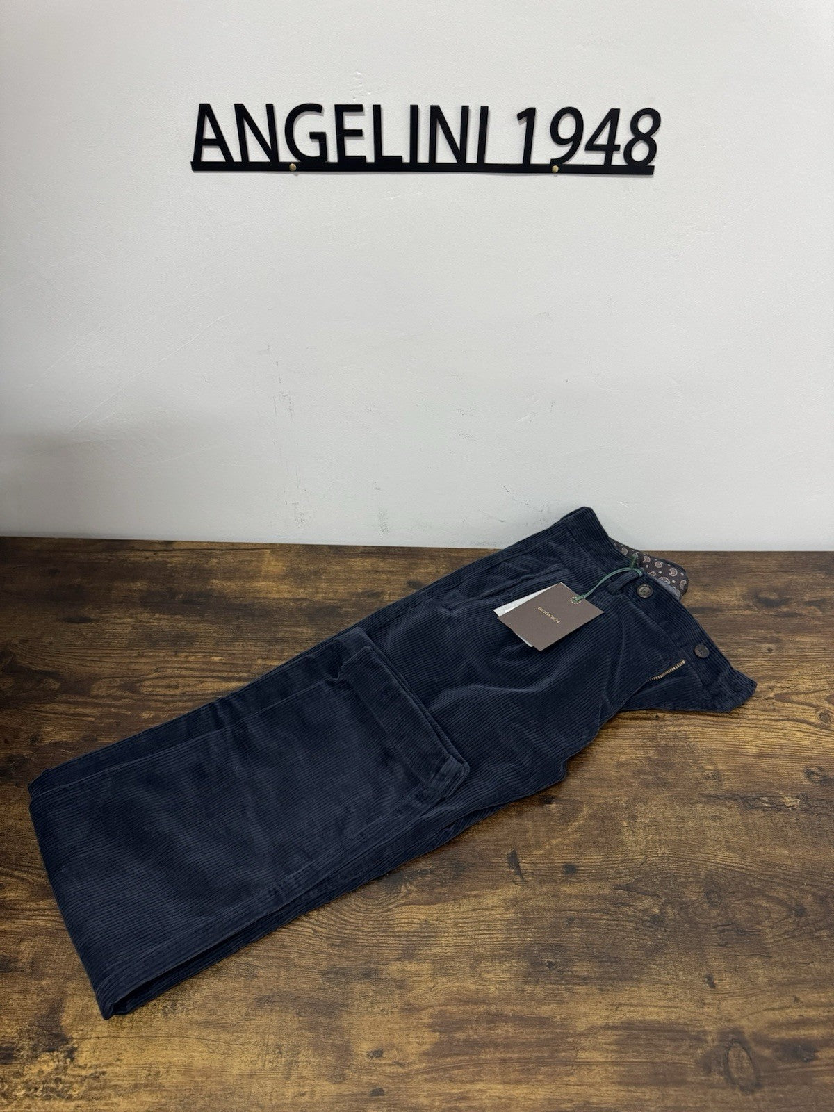 Berwich Pantalone Retro Velluto Blu Uomo 44