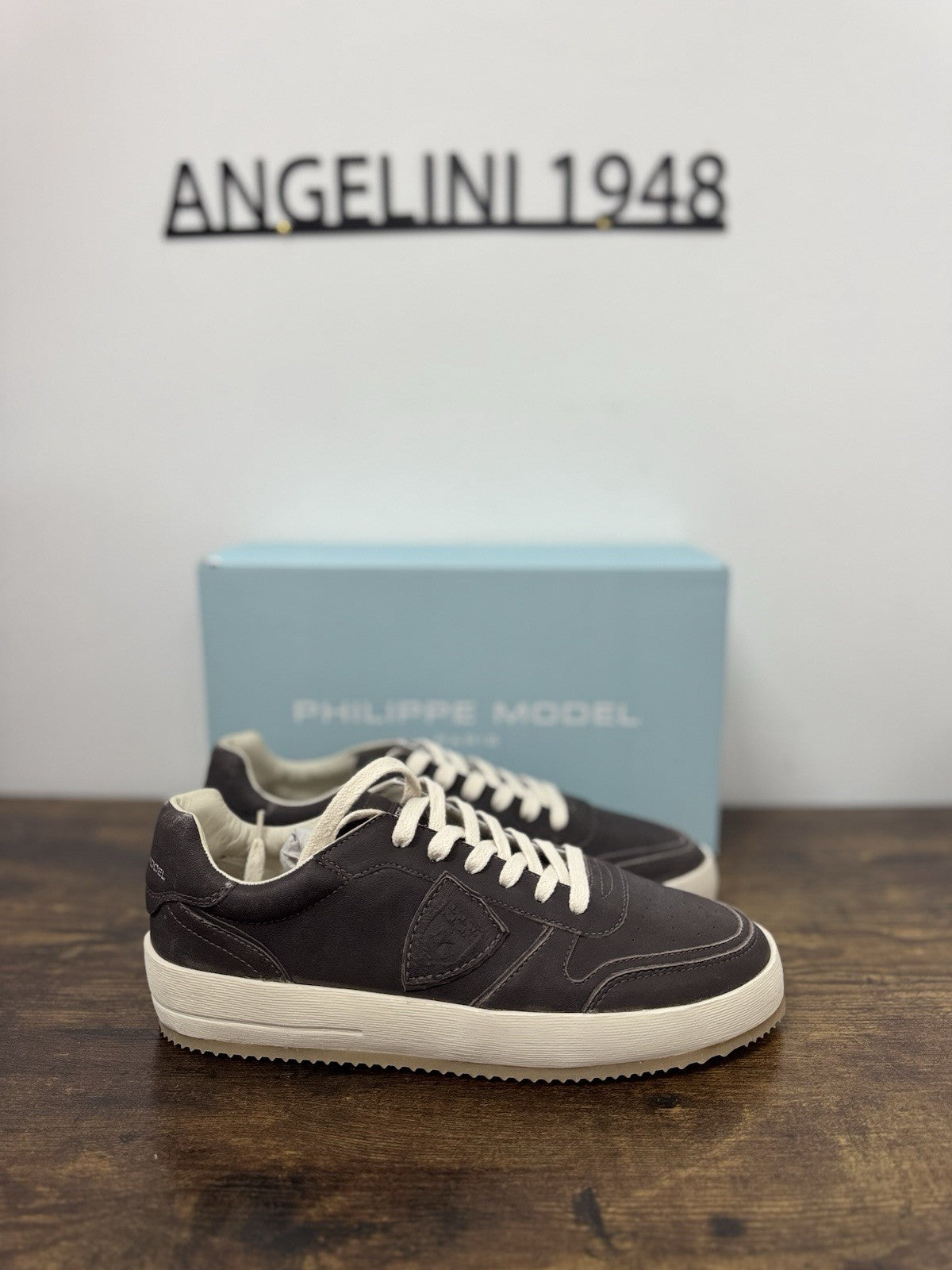 Philippe Model Nice Low Sneaker Pelle Brown  Casual Uomo 42