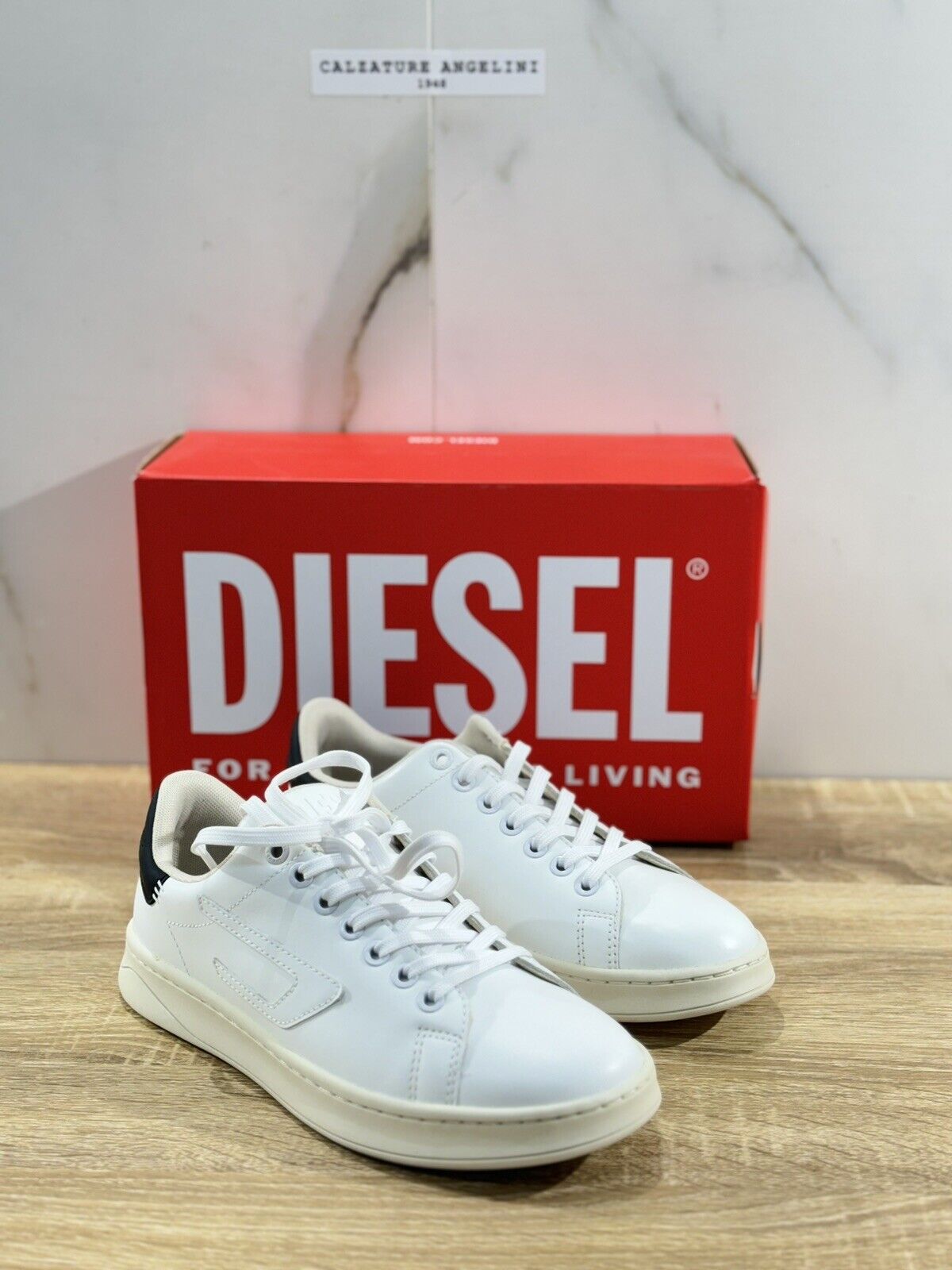 Diesel Sneaker Donna Athens Low E  Casual Pelle Bianca  Extra Light 36