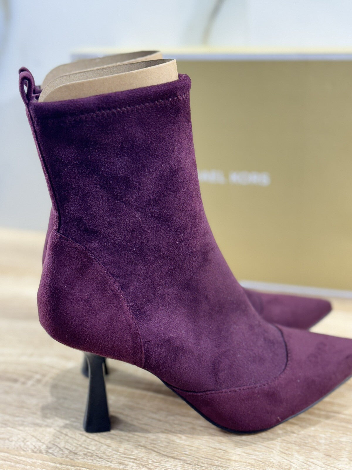 Michael Kors Clara Mid Bootie Suede Merlot  Con Tacco 36
