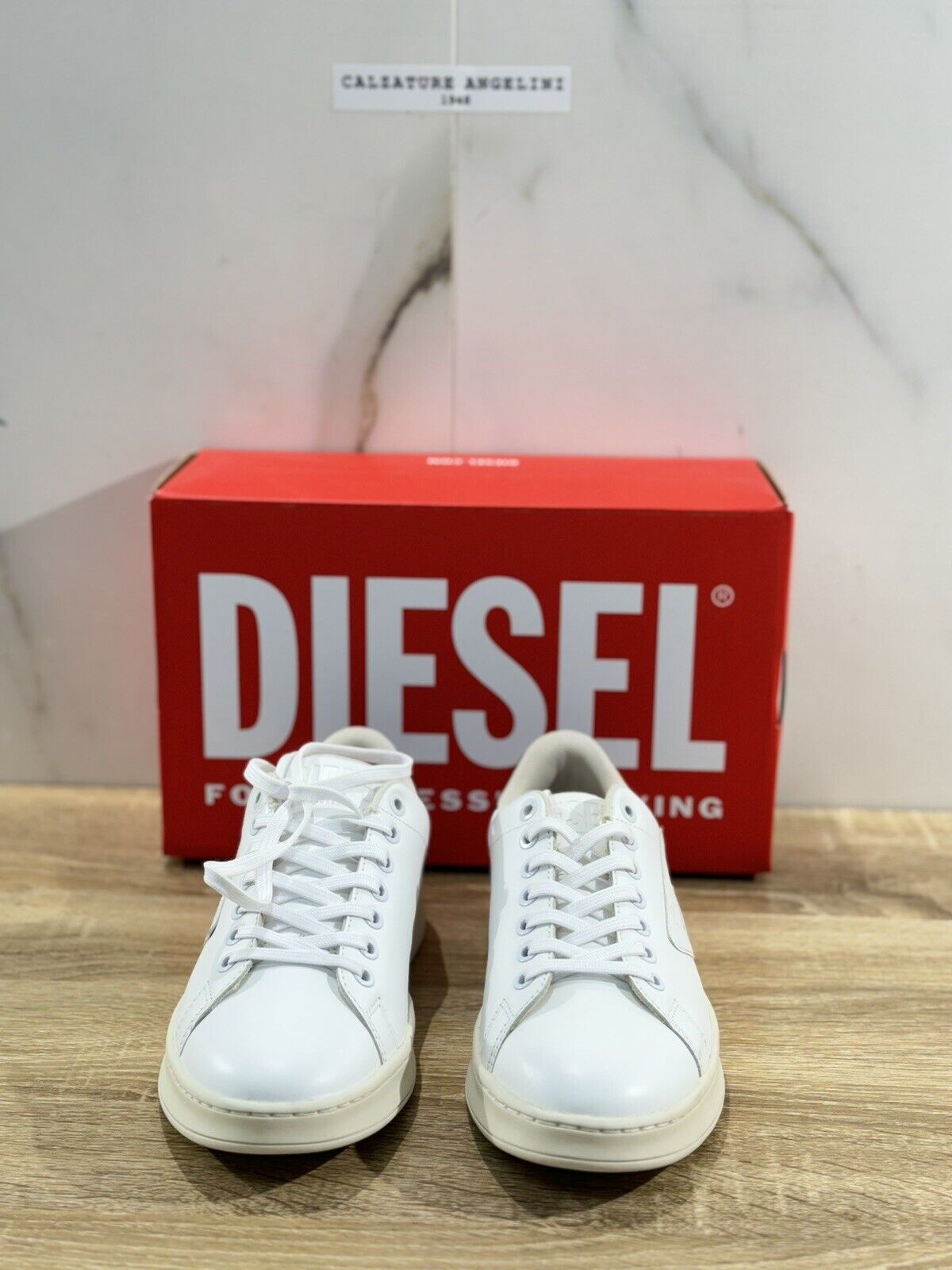 Diesel Sneaker Donna Athens Low E  Casual Pelle Bianca  Extra Light 39