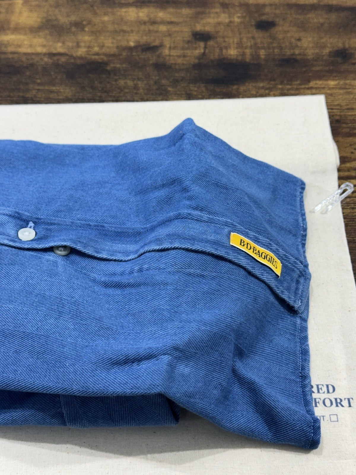 B.D BAGGIES CAMICIA BRADFORD  SPIGATA IN DENIM BLU AMERICAN ICON UOMO XL