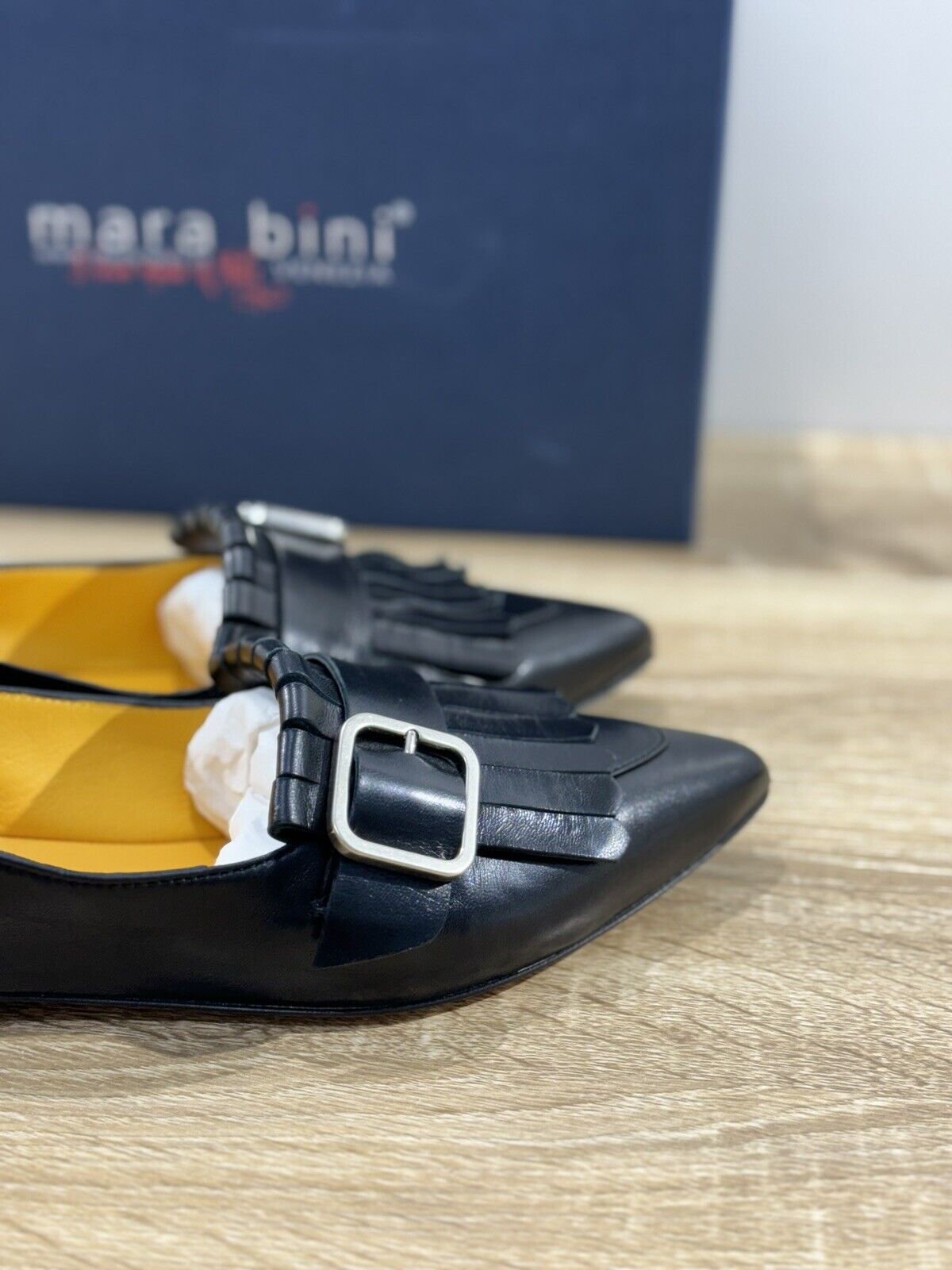 Mara Bini Ballerina   Donna Pelle Nera  Handmade Sacchetto 37