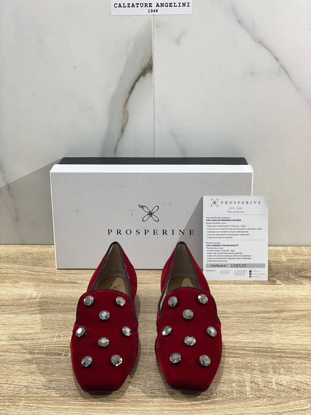 Prosperine Mocassino donna in Velluto Rosso luxury made in italy 37