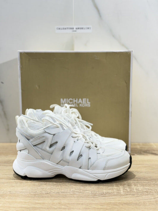 Michael Kors sneaker donna Hero  Trainer   Lace Up Pelle Bianca 37.5