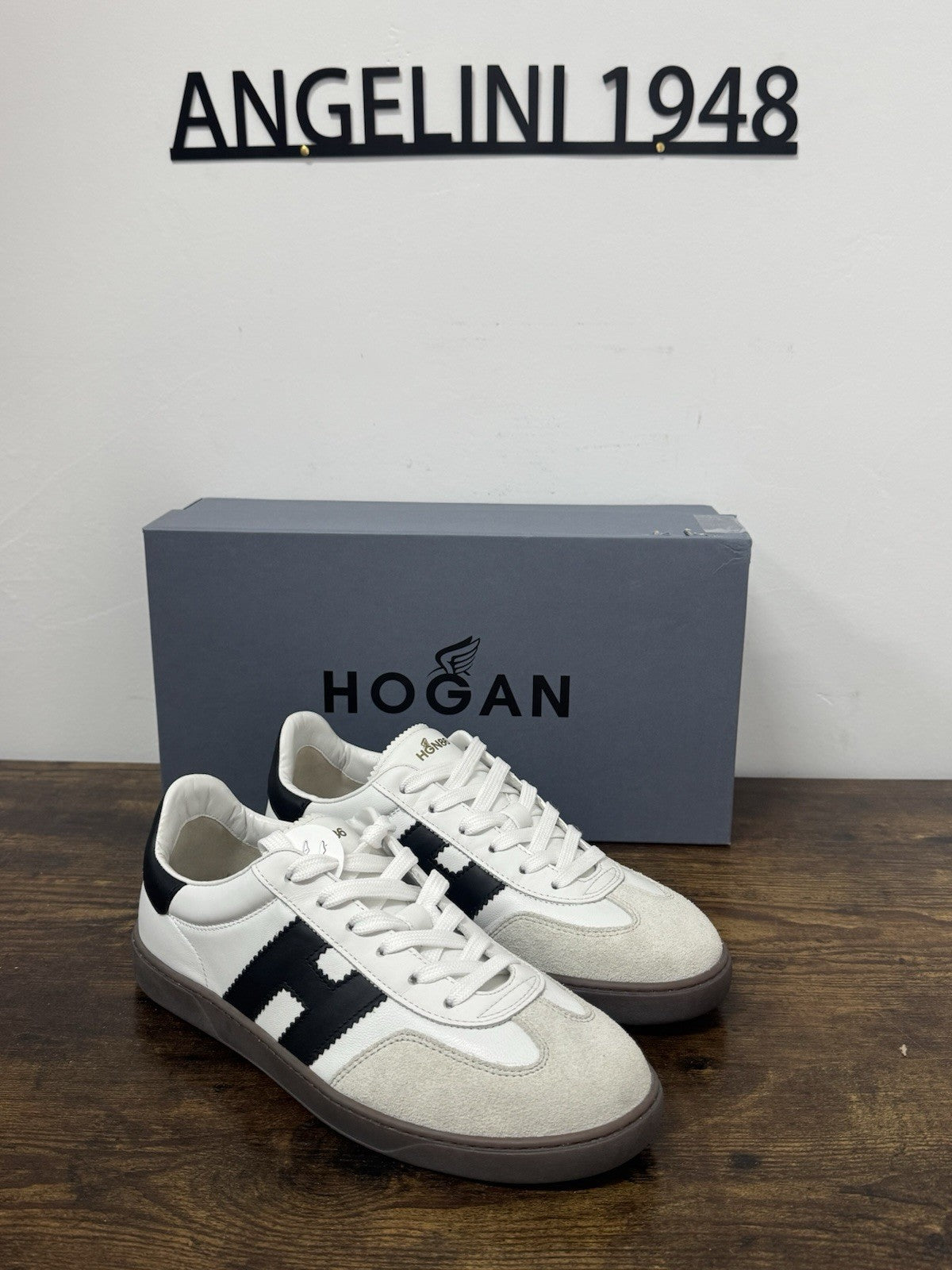 Hogan Cool Sneaker Suede Pelle Bianco Nero    Casual Hogan Scarpa Uomo 40