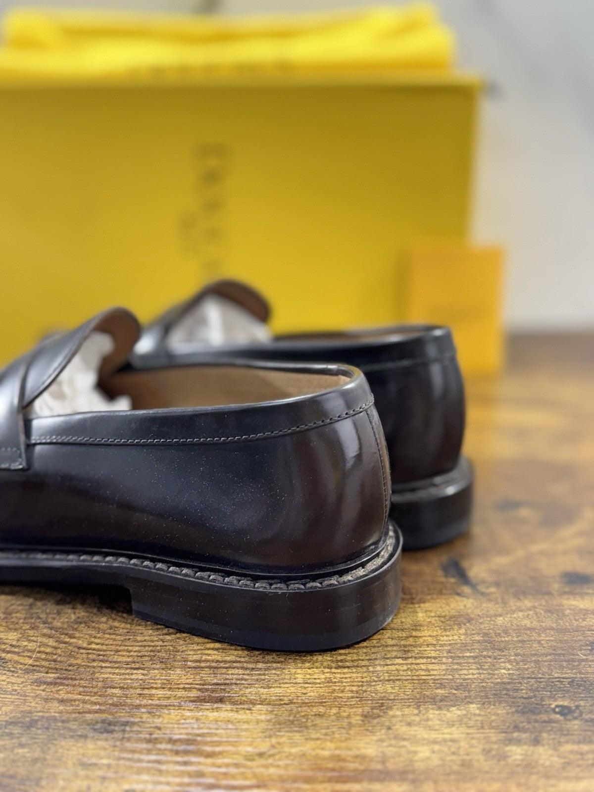 Doucal’s Mocassino Penny Uomo Pelle Ebano  Luxury Men Doucal’s Shoe 44
