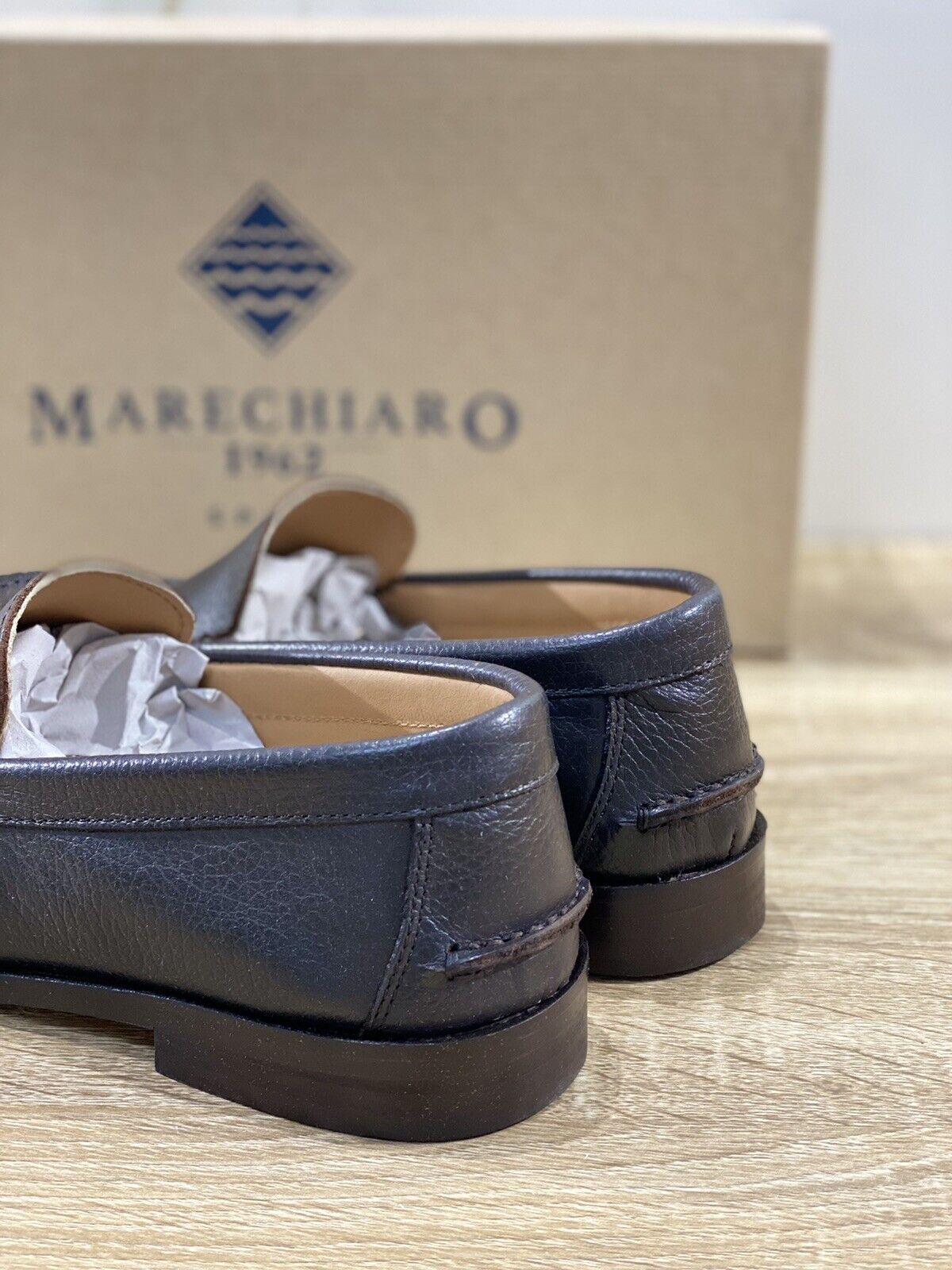 Marechiaro 1962 uomo mocassino pelle bottolata tdm fondo cuoio 43