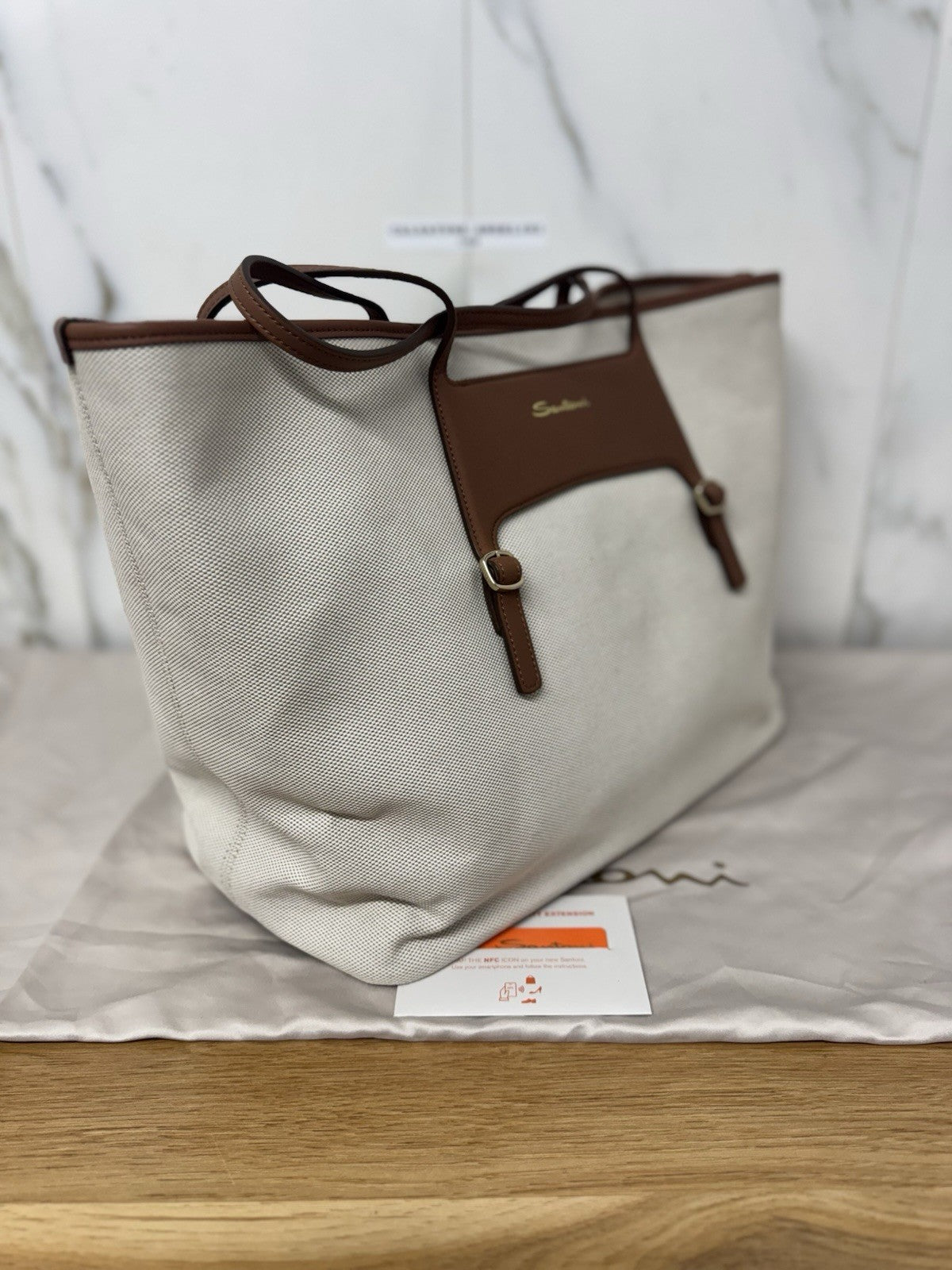 Santoni Borsa Maxi Shopping  Pelle Cuoio Luxury Santoni Borsa Donna