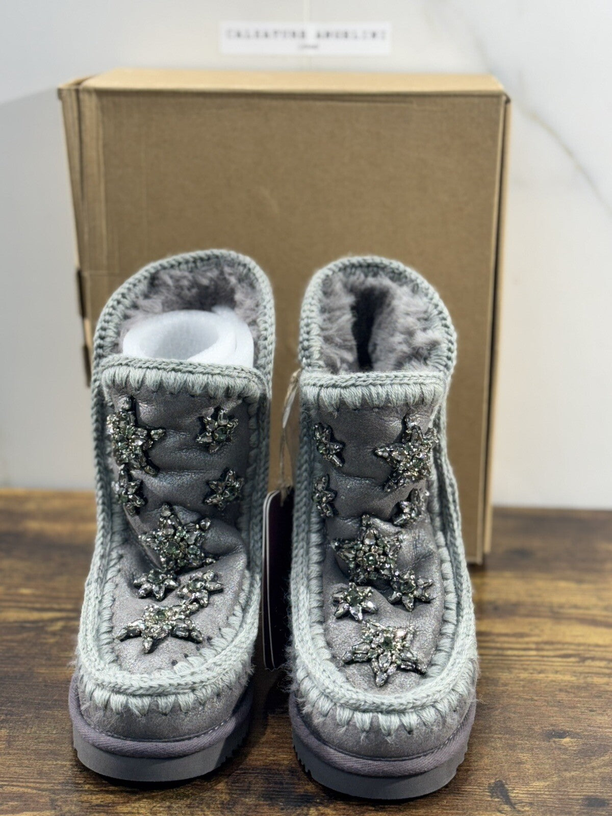 Mou Inner Wedge Short Crystal Laminato Casual Mou Woman Boot 36