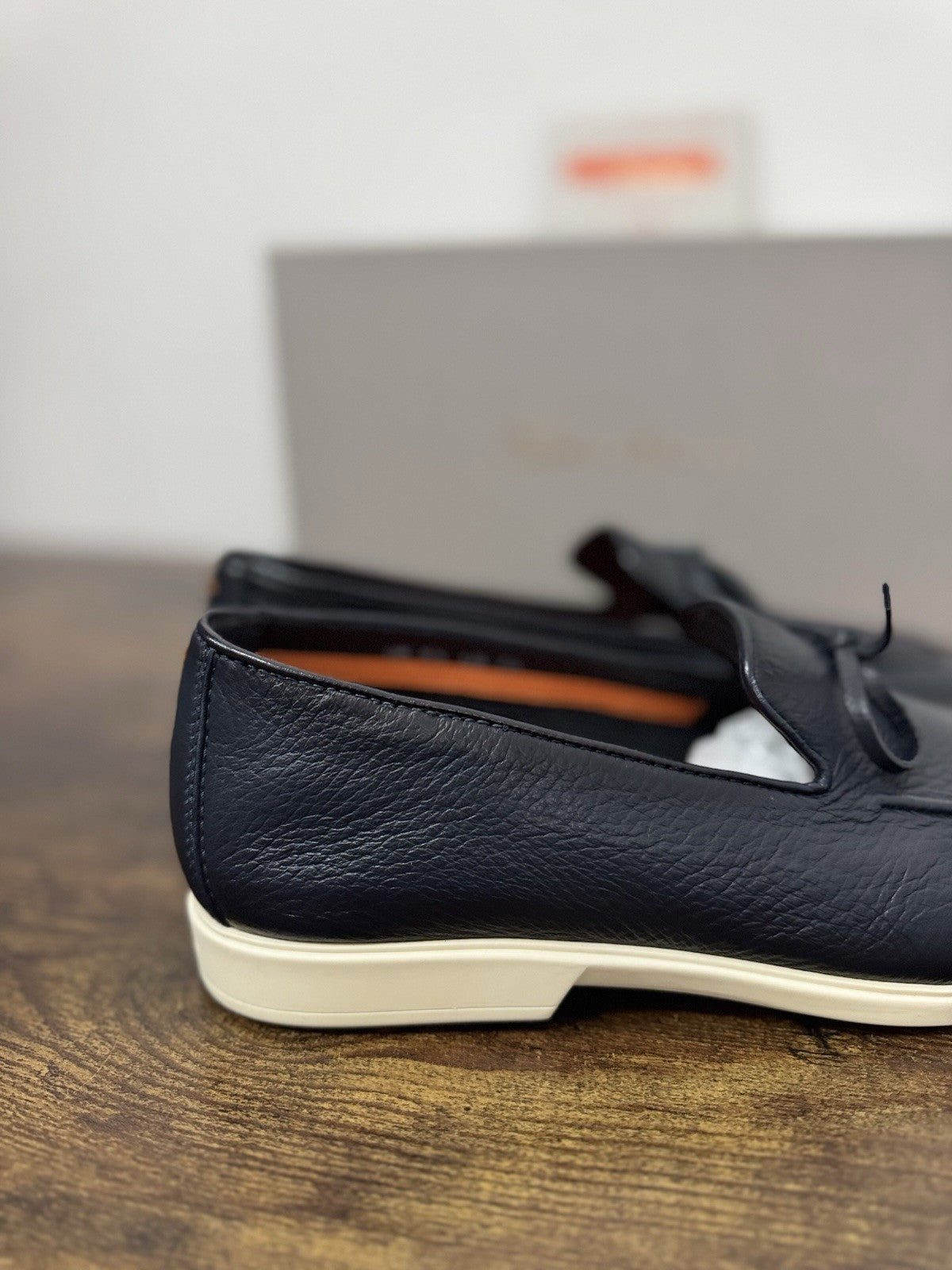 Santoni Mocassino Summer Walk  Pelle Cervo  Blu Luxury Santoni Uomo 40.5