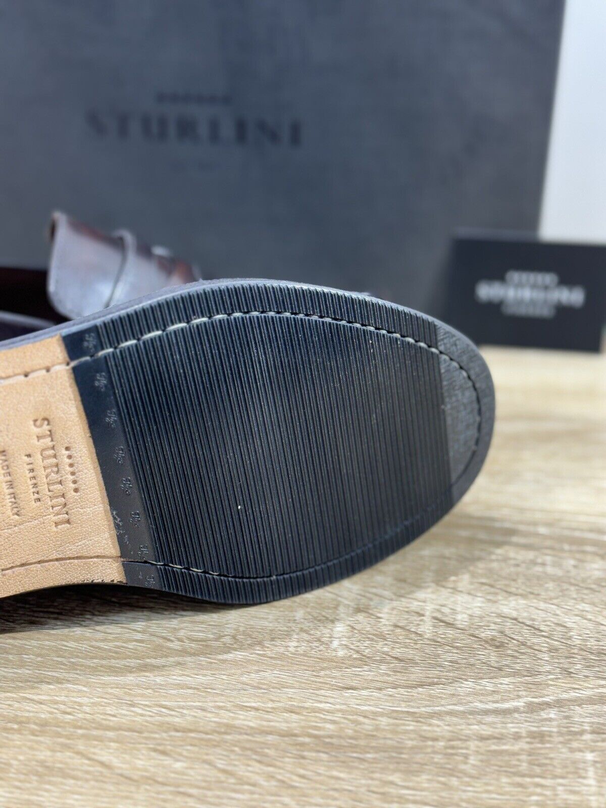 Sturlini Firenze Mocassino  Uomo Pelle Marrone Luxury Craftmanship Men 42.5