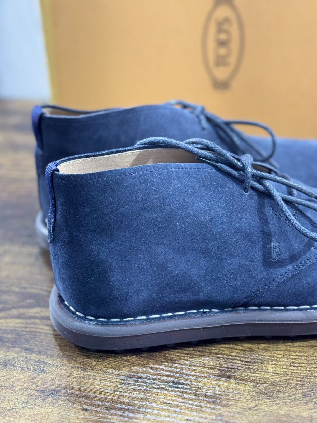 Tod’s Polacchino Uomo Icon Sport Casual Luxury Tod’s Men Shoe Suede Blu 41.5